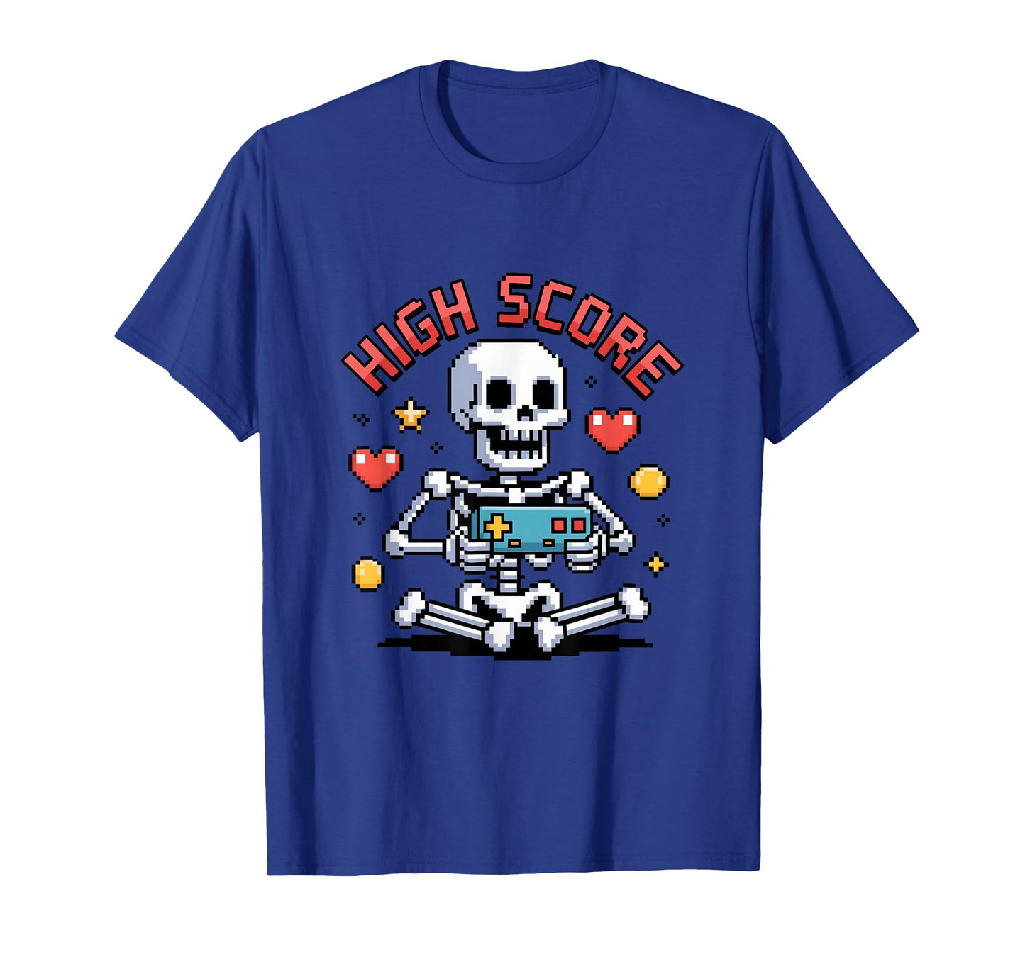 Halloween Skeleton Gamer Pixel Video Gaming Boys Men Kids T-Shirt