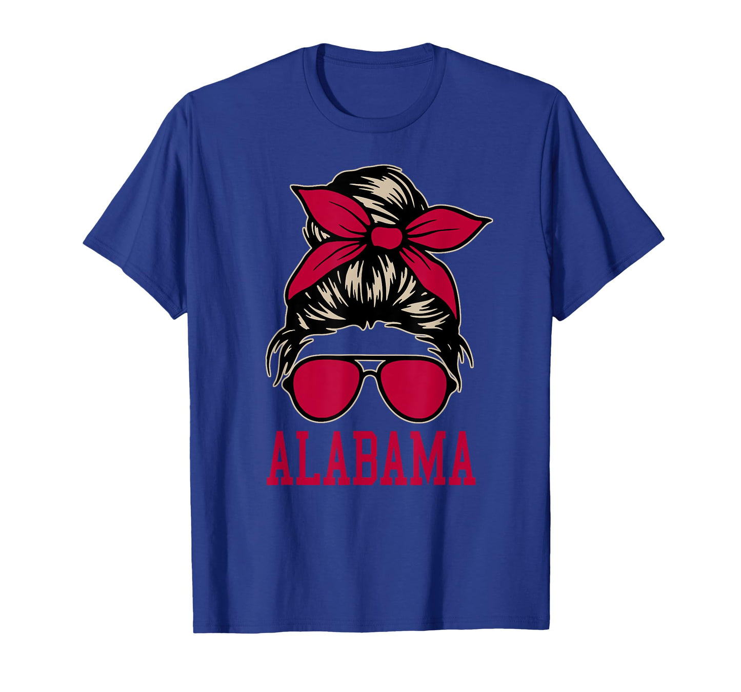 Alabama Women Girl Mom Messy Bun Hair. T-Shirt