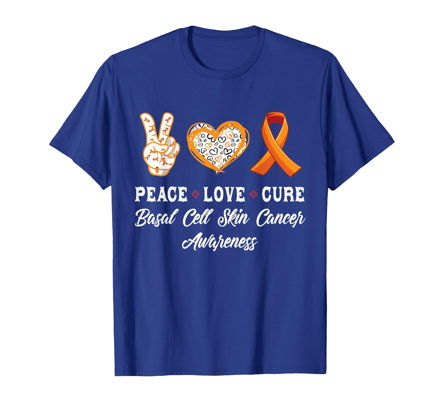 Peace Love cure basal cell skin cancer awareness men women T-Shirt