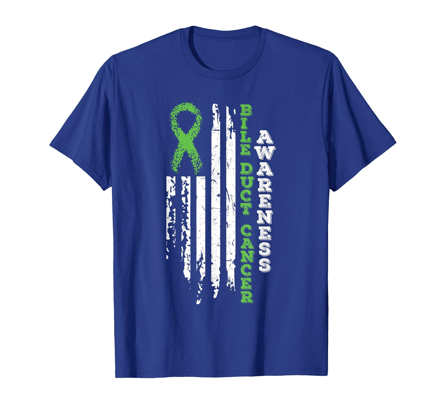 USA Flag Bile Duct Cancer Awareness Cancer Ribbon T Shirt V2 T-Shirt