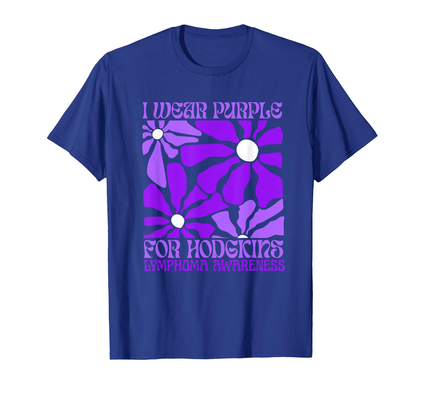 I Wear Purple for Hodgkin's Lymphoma Awareness Flower Women T-Shirt