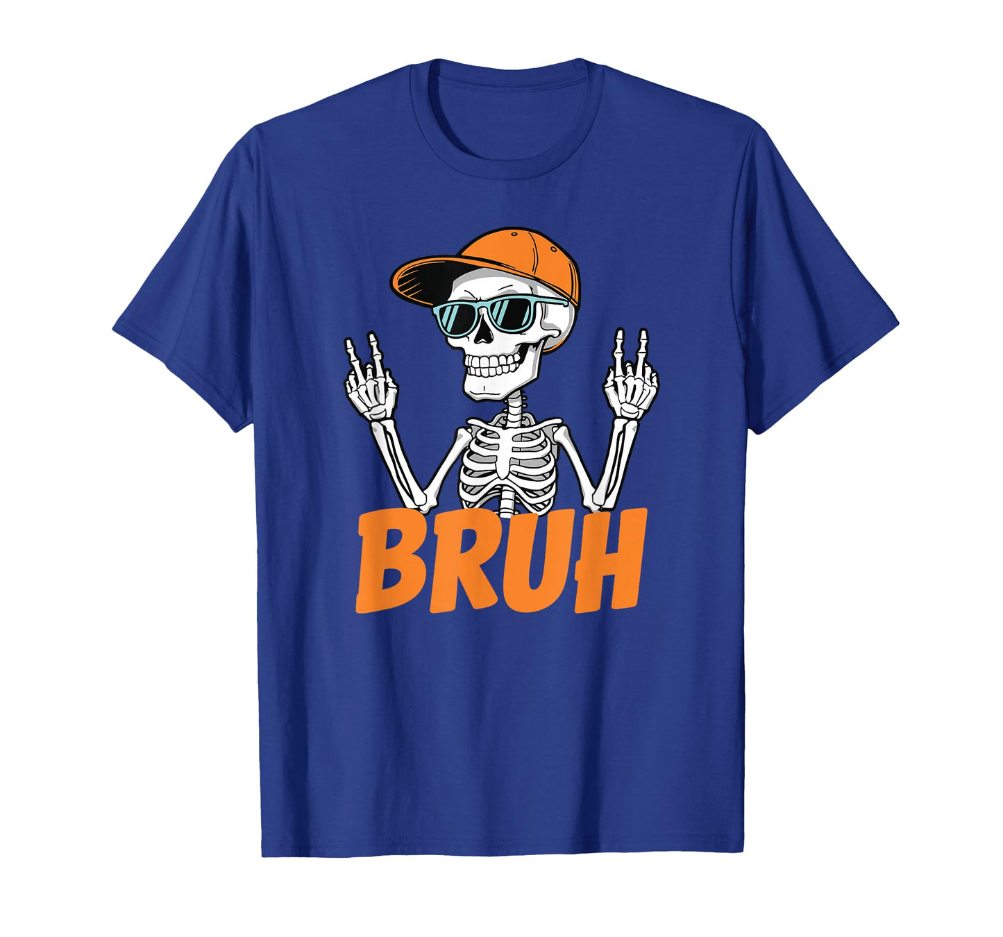 Bruh Dabbing Skeleton Halloween Boys Pumpkin Jack O Lantern T-Shirt