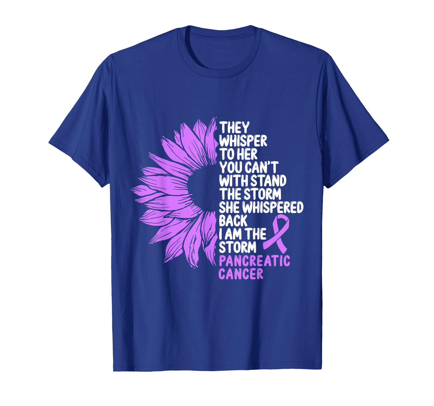Pancreatic Cancer Awareness Purple Ribbon I am the Storm T-Shirt