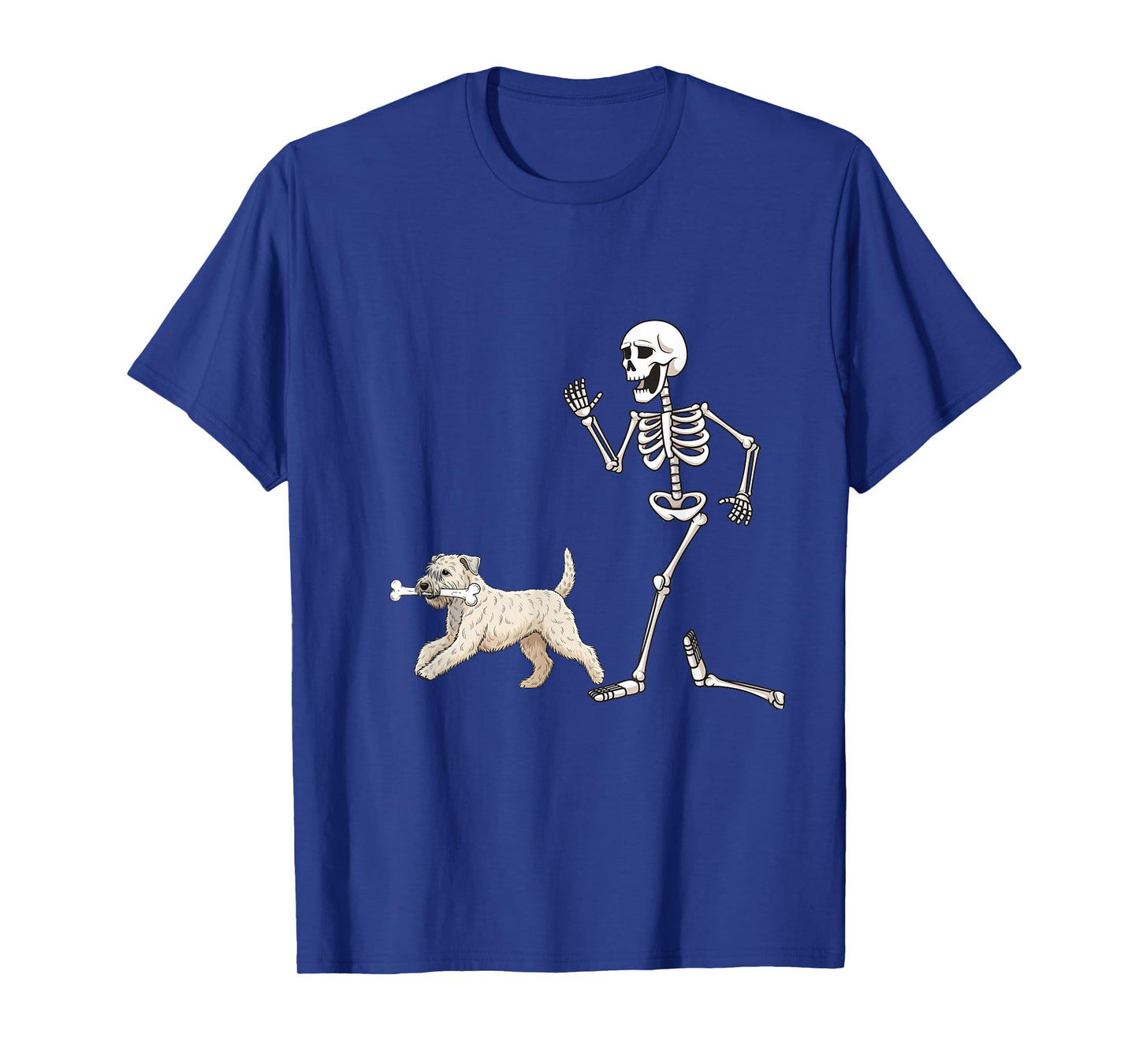 Funny Halloween Soft Coated Wheaten Terrier and Skeleton T-Shirt