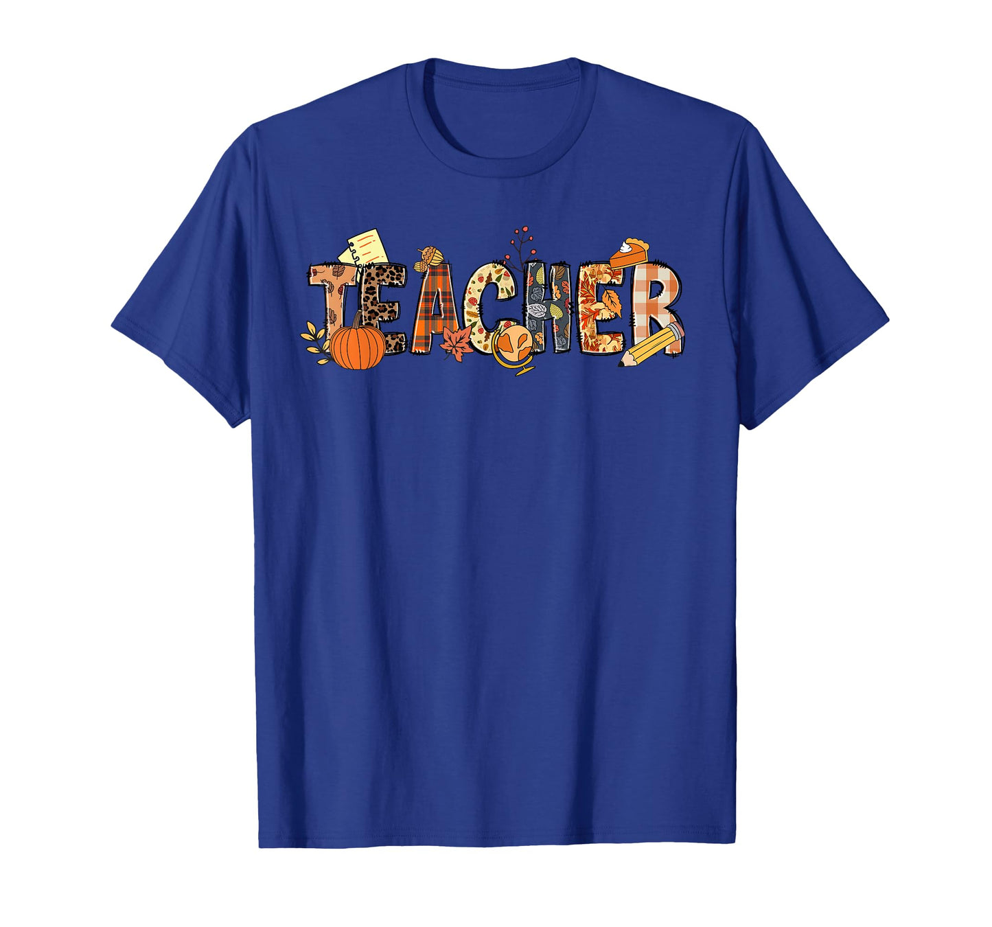 Teacher Thanksgiving Women Autumn Fall Halloween Pumpkin Tee T-Shirt