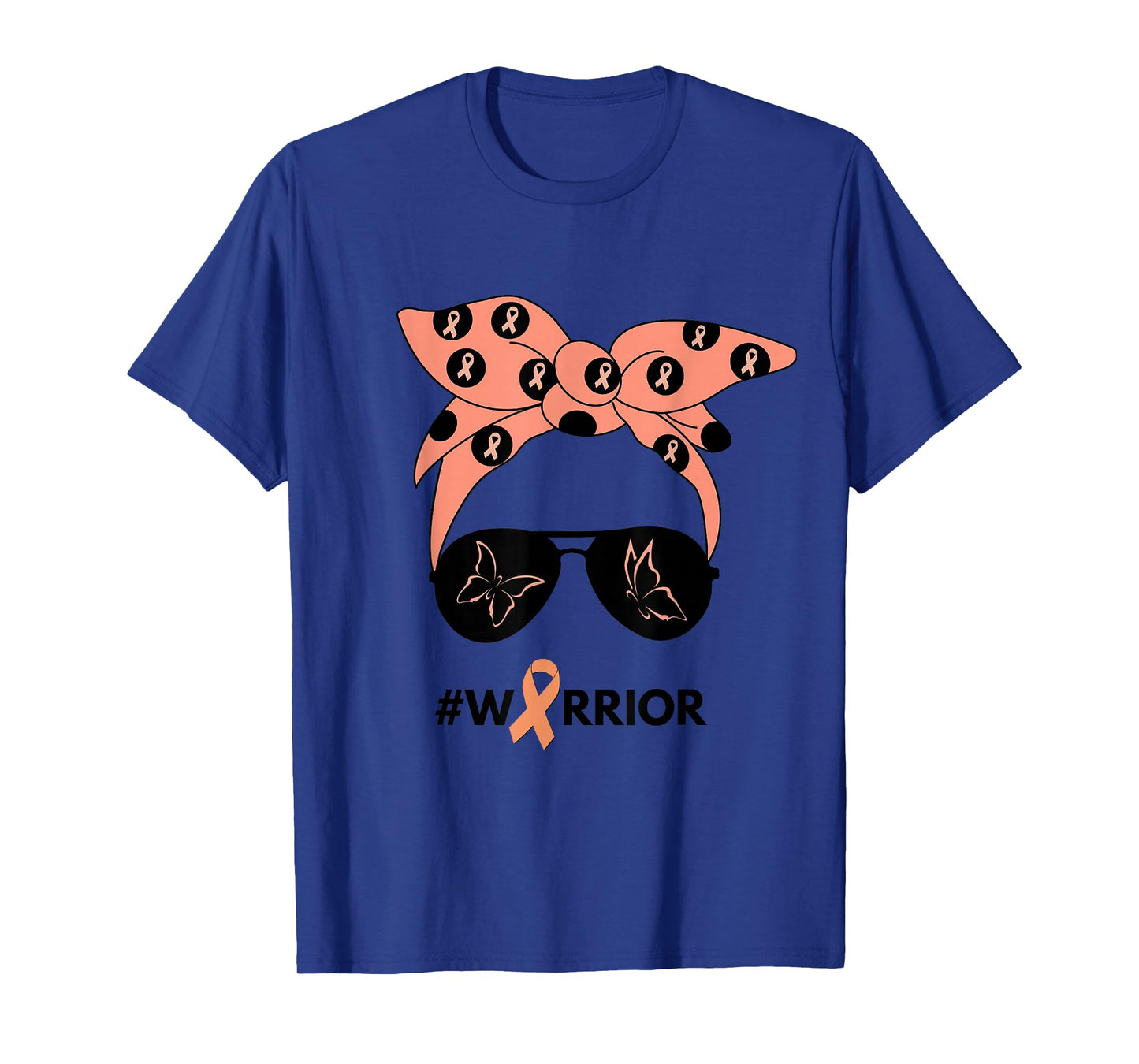 Peach Ribbon Uterine Endometrial Cancer Warrior Bandana T-Shirt