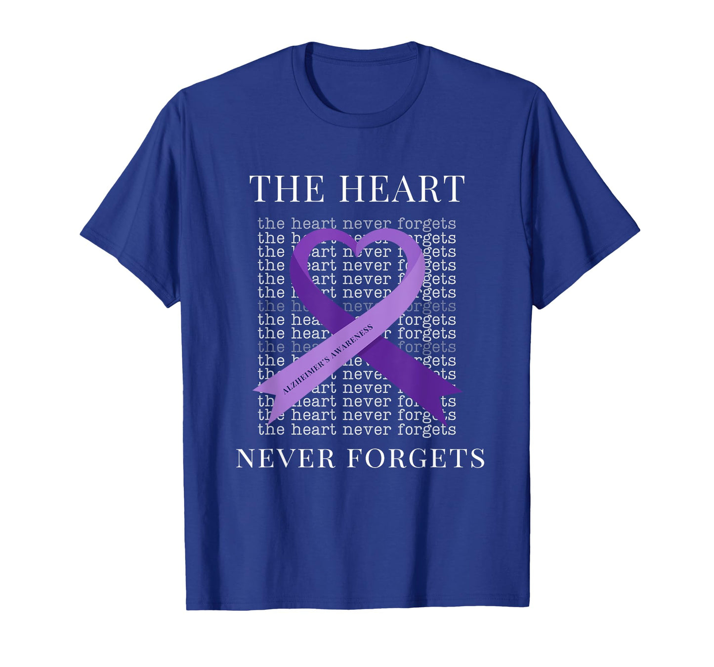 Alzheimer's Awareness The Heart Never Forgets Purple Support T-Shirt
