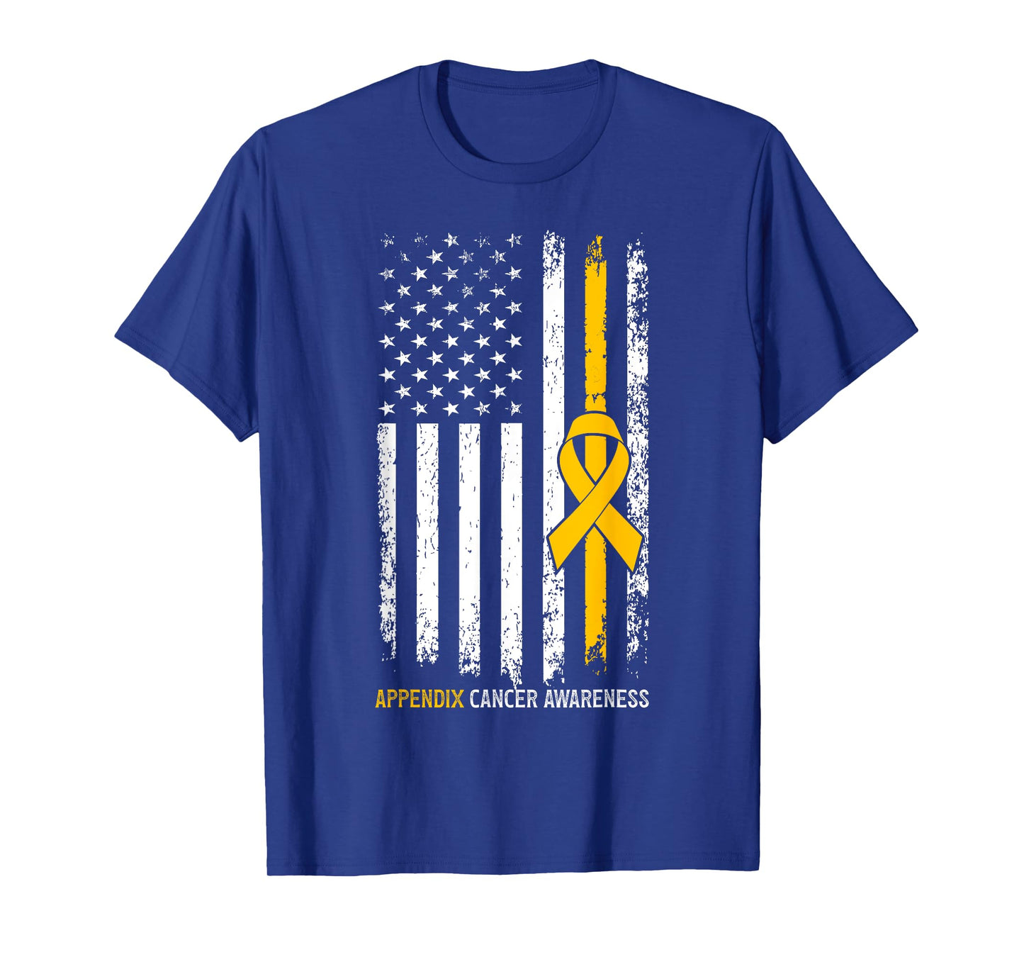 USA Flag Appendix Cancer Awareness Women Men T-Shirt