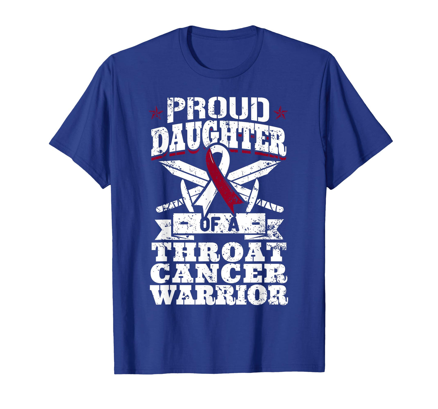 Proud Daughter Of A Throat Cancer Warrior Awareness Ribbon T-Shirt