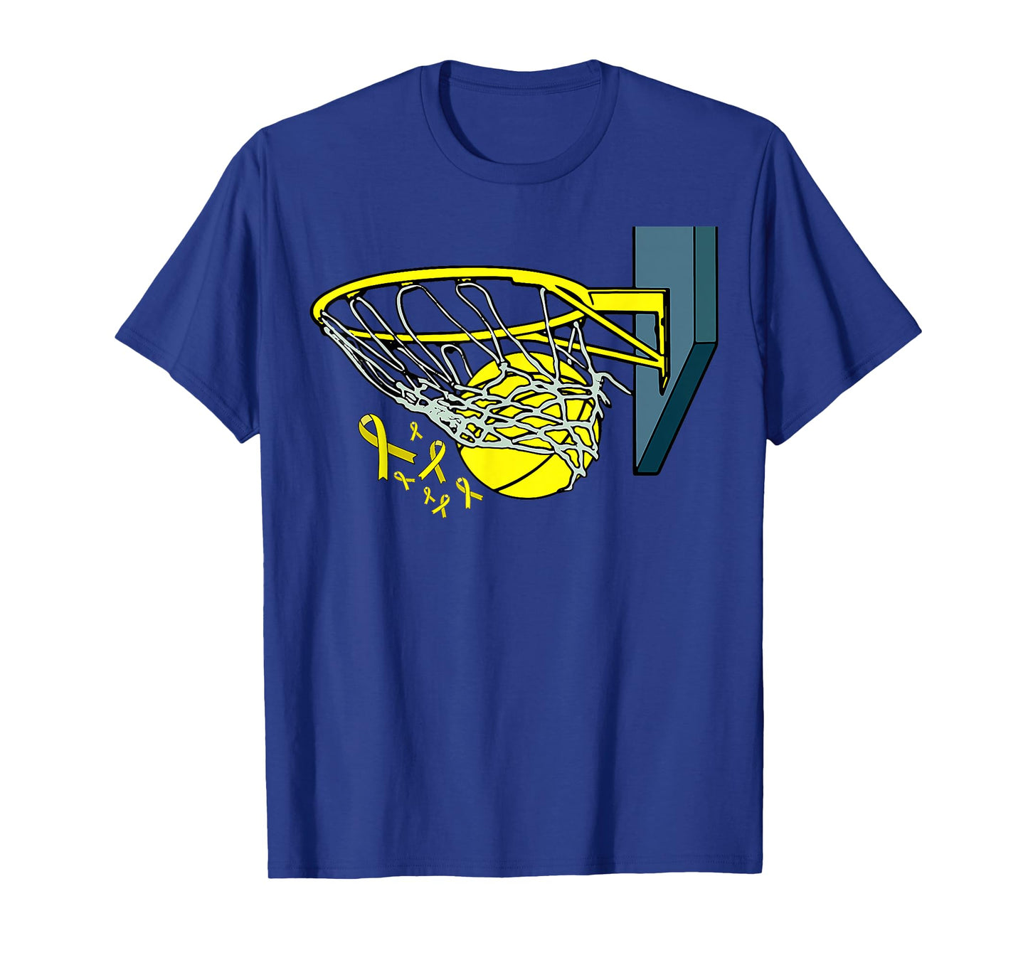 Basketball Player Yellow Ribbon Sarcoma Cancer Awareness T-Shirt