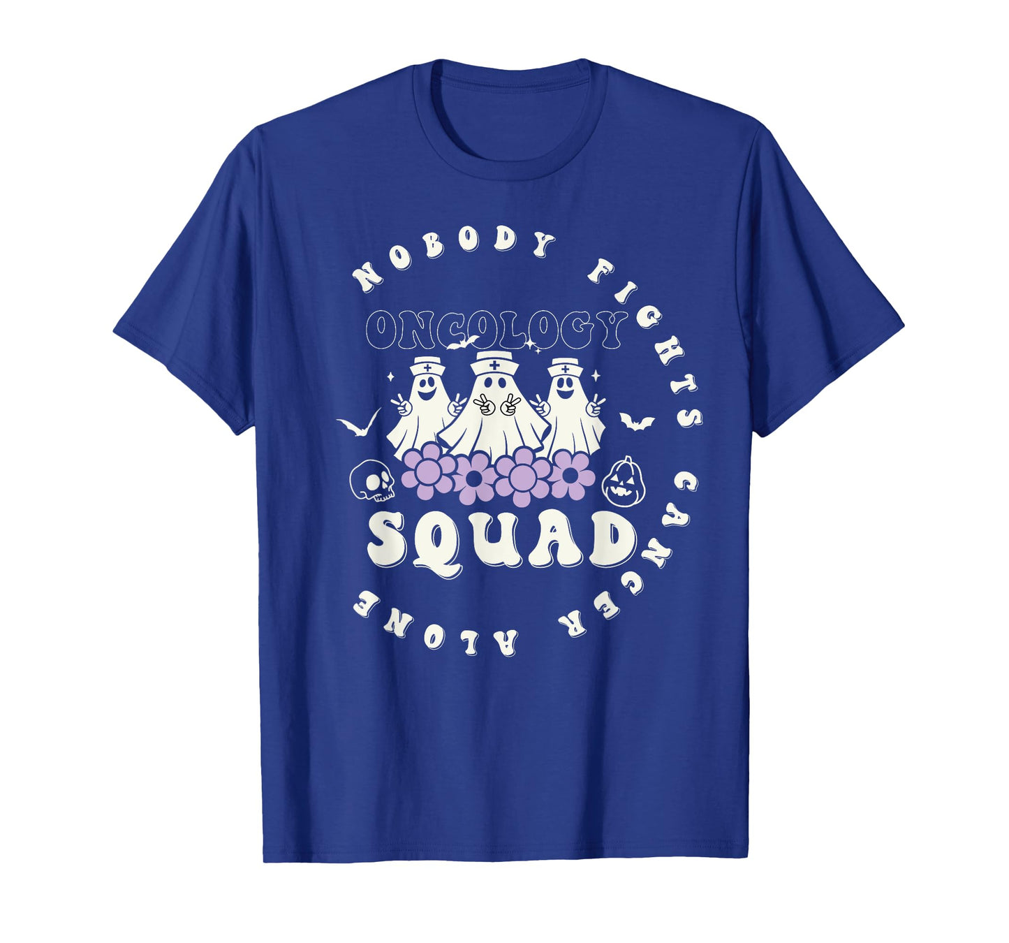 Halloween Oncology Nurse Squad Retro Tee Pediatric Oncology T-Shirt