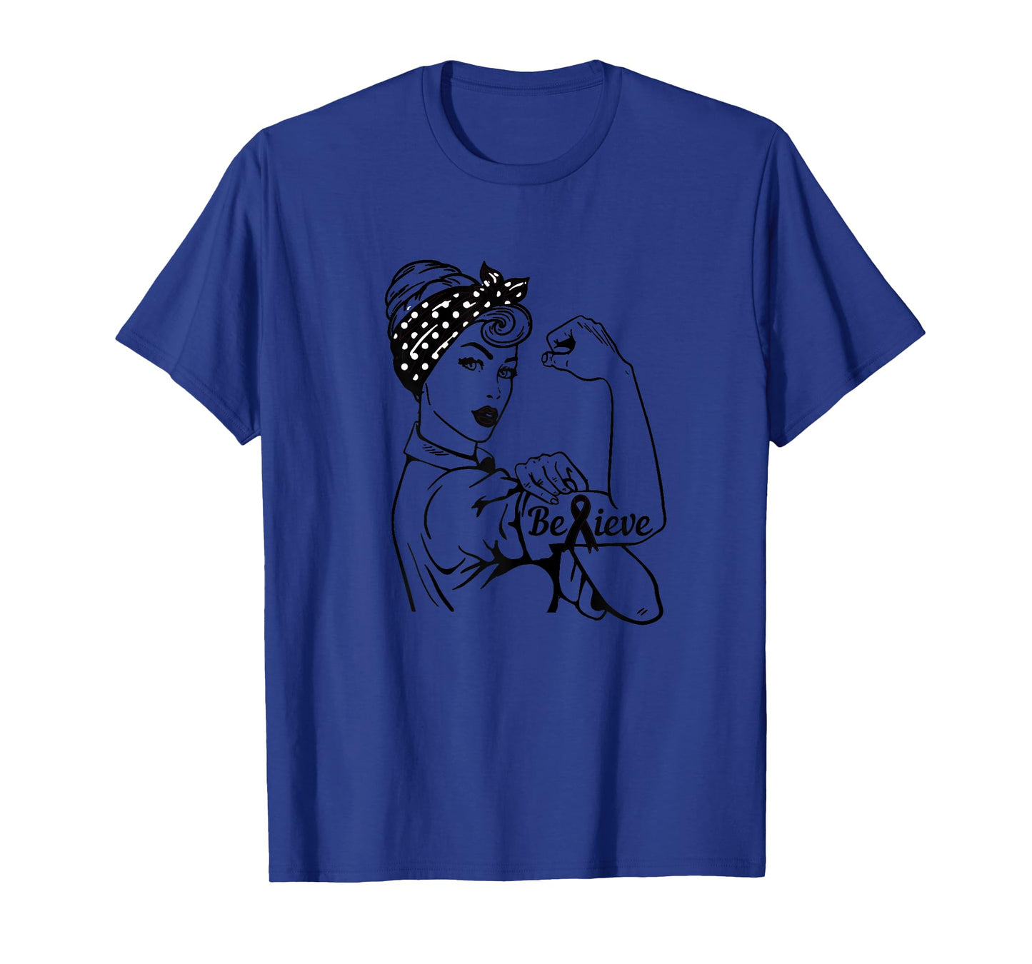 Melanoma Skin Cancer Awareness Month Woman Black Ribbon T-Shirt