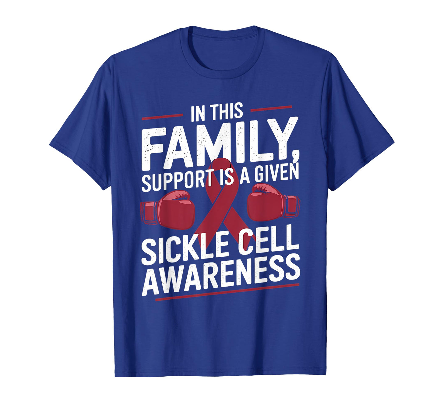 Sickle Cell Awareness Anemia Family Suport Burgundy Ribbon T-Shirt