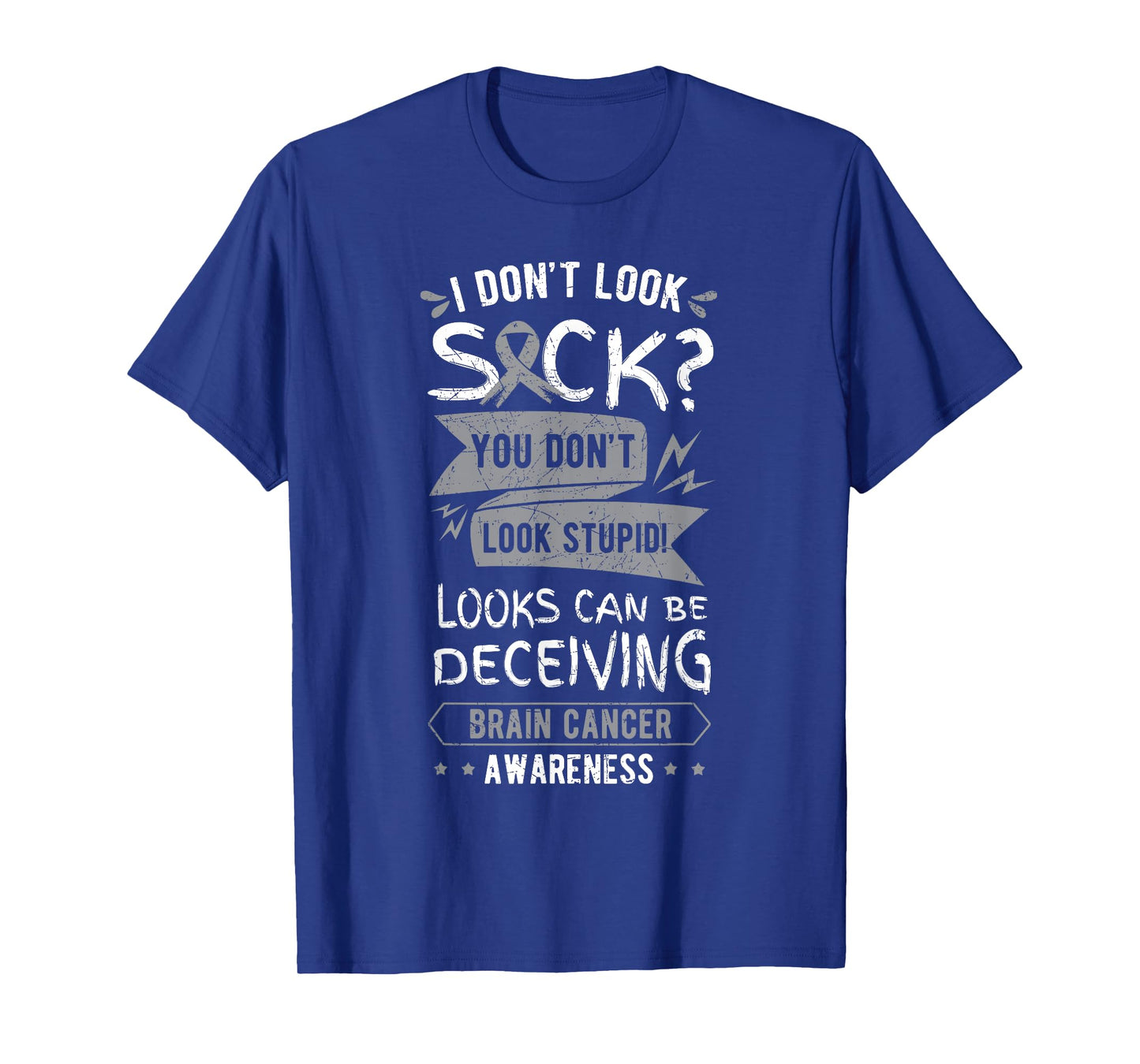 Brain Cancer Awareness Gray Ribbon Tumor Patient Survivor T-Shirt