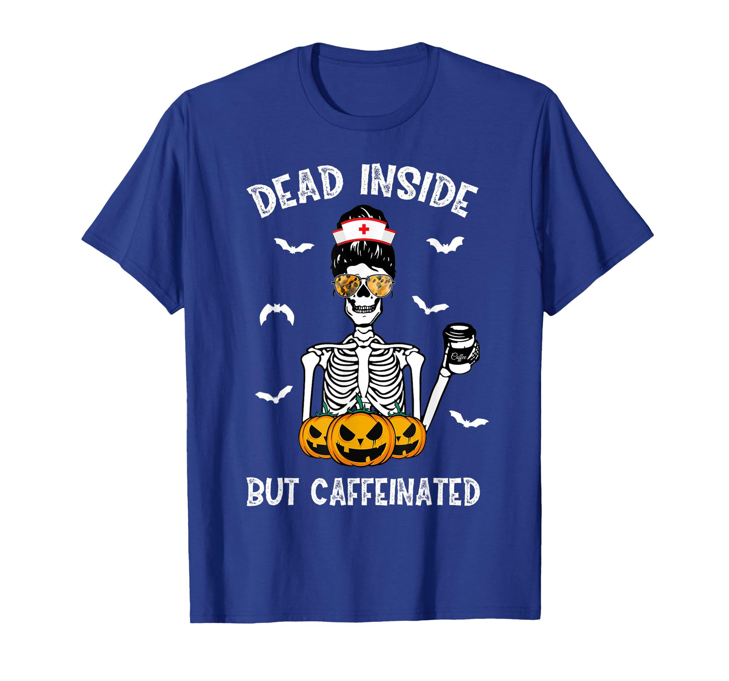 Dead Inside But Caffeinated ER ICU RN Nurse Coffee Halloween T-Shirt