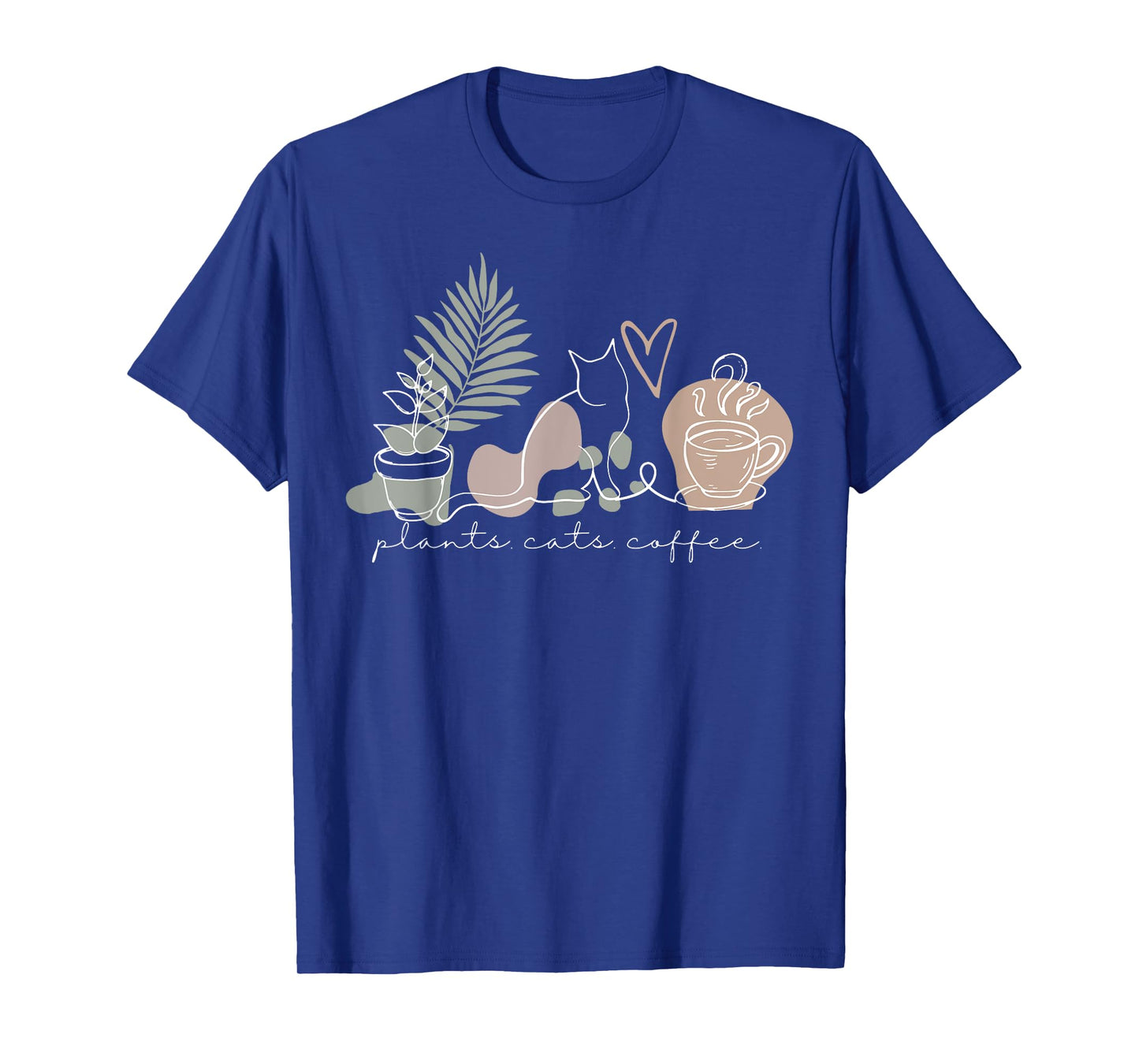 Plants Cats Coffee Cat Lover Gardening Succulent Plants T-Shirt for Men Women