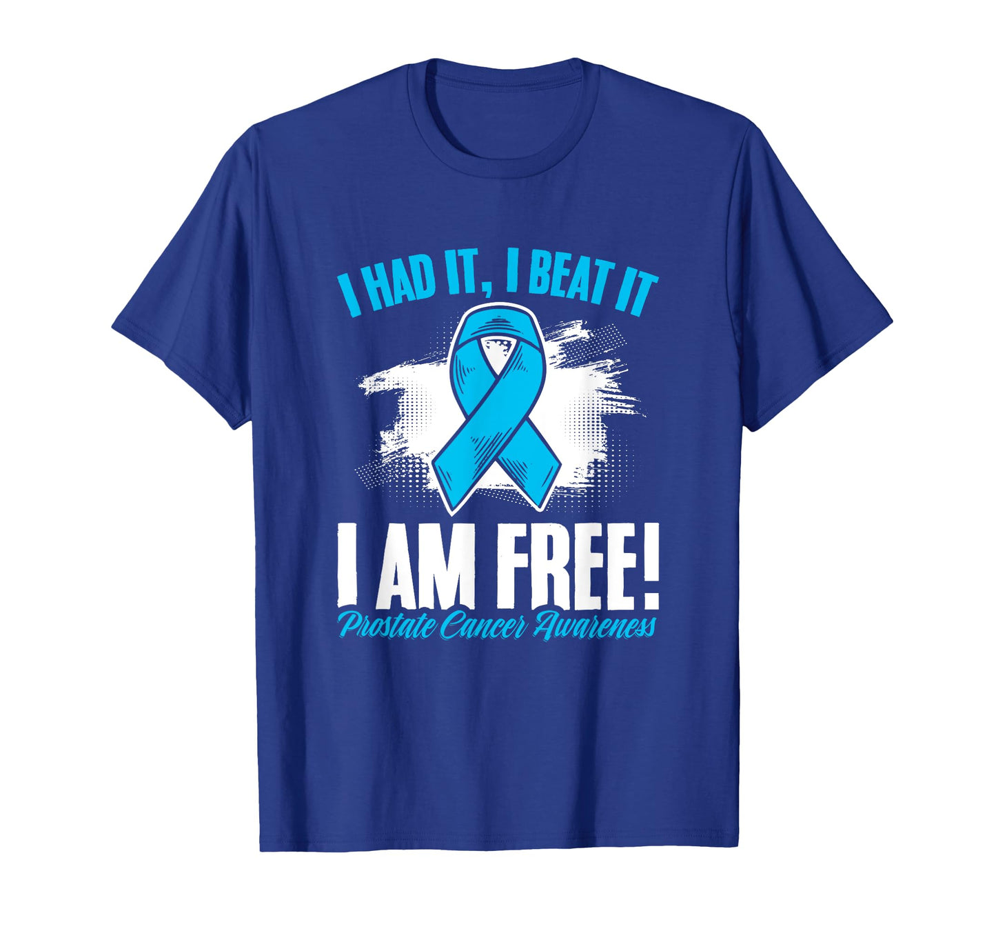 Beat I'm Free Light Blue Ribbon Prostate Cancer Awareness T-Shirt