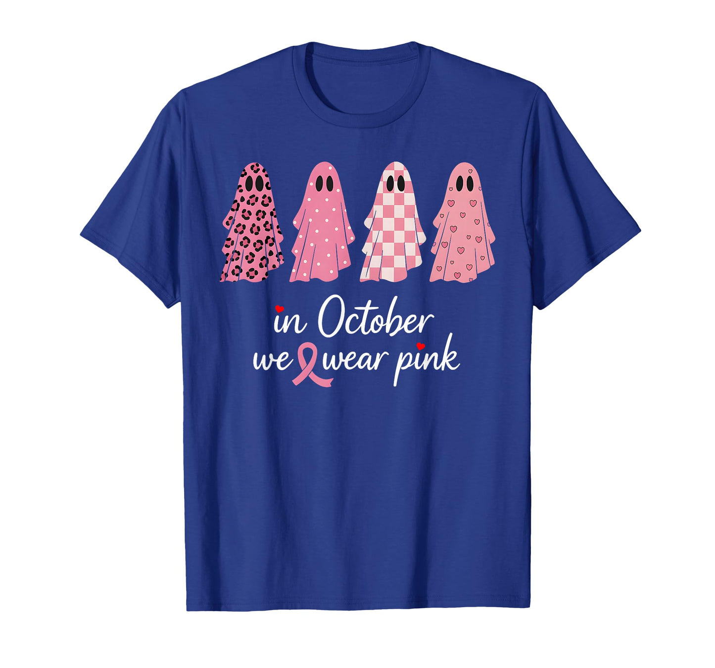 In October We Wear Pink Breast Cancer Awareness Halloween T-Shirt