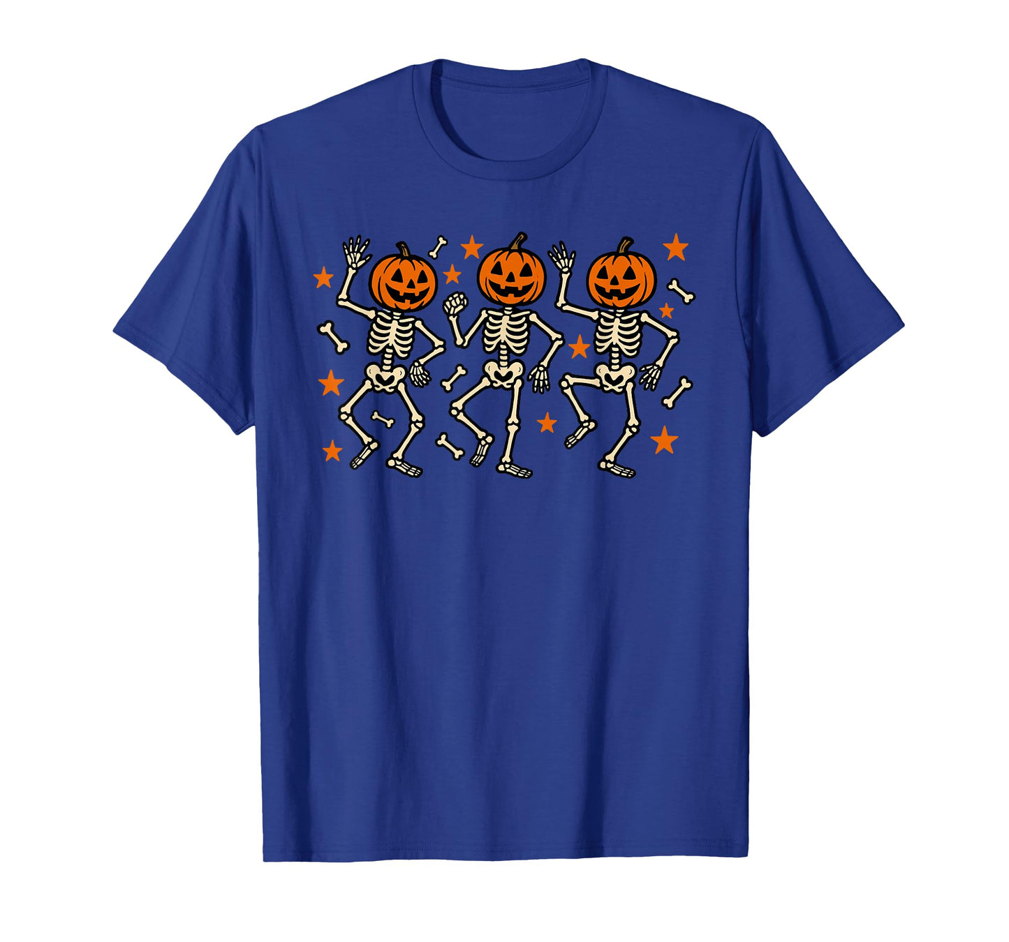 Funny Dancing Skeleton Pumpkin Head Halloween Costume T-Shirt
