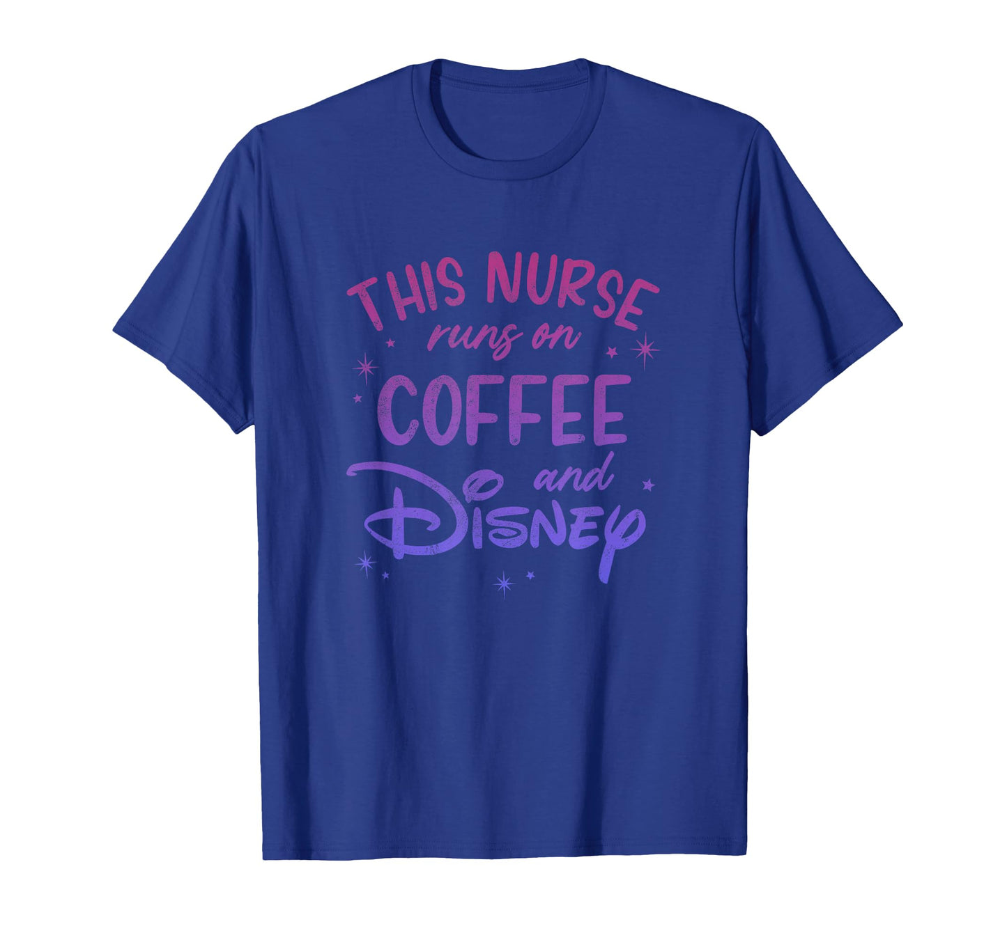 Disney This Nurse Runs On Coffee And Disney Gradient Logo T-Shirt