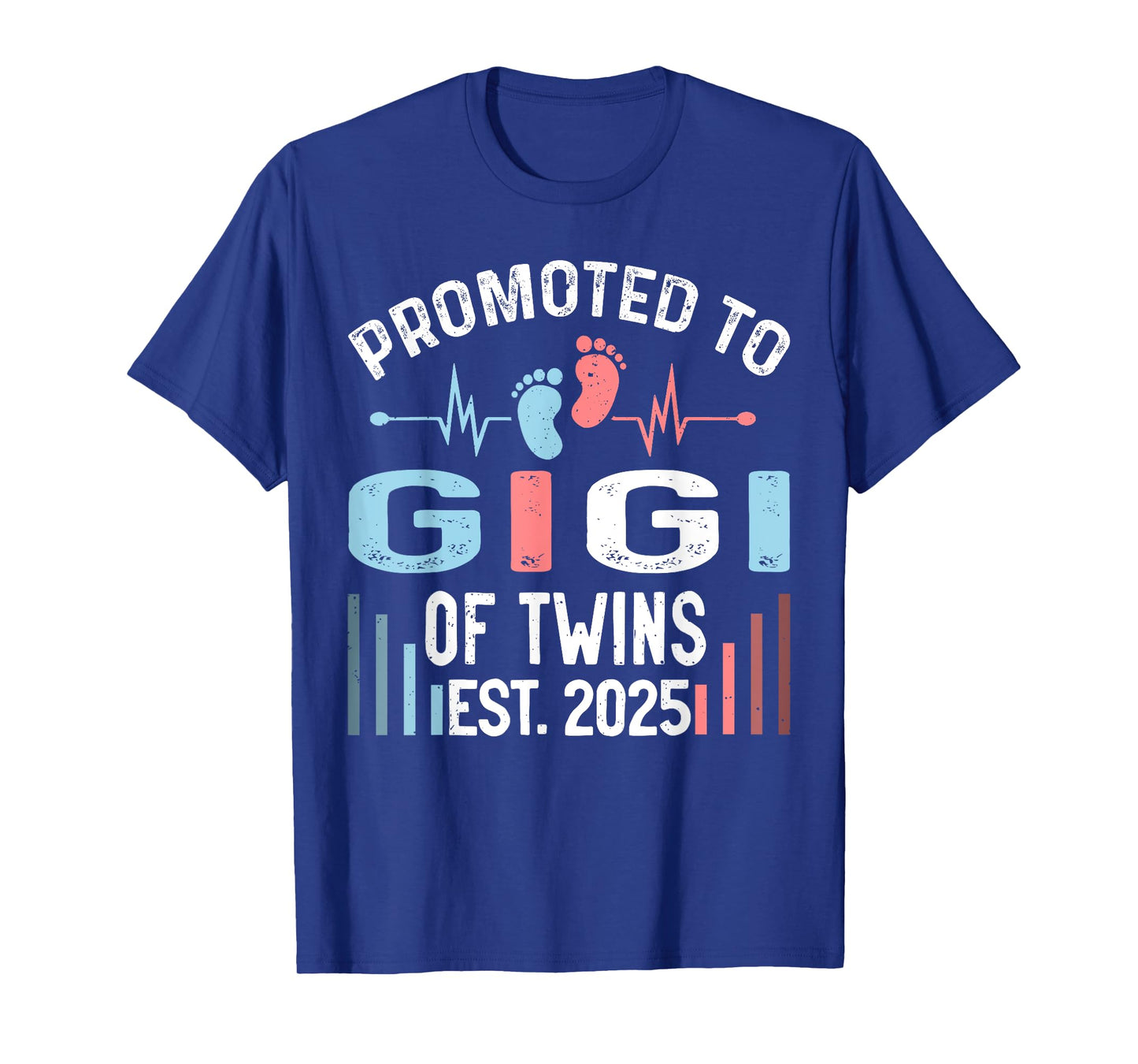 Promoted To Gigi Of Twins Est 2025 Twin Baby Shower T-Shirt