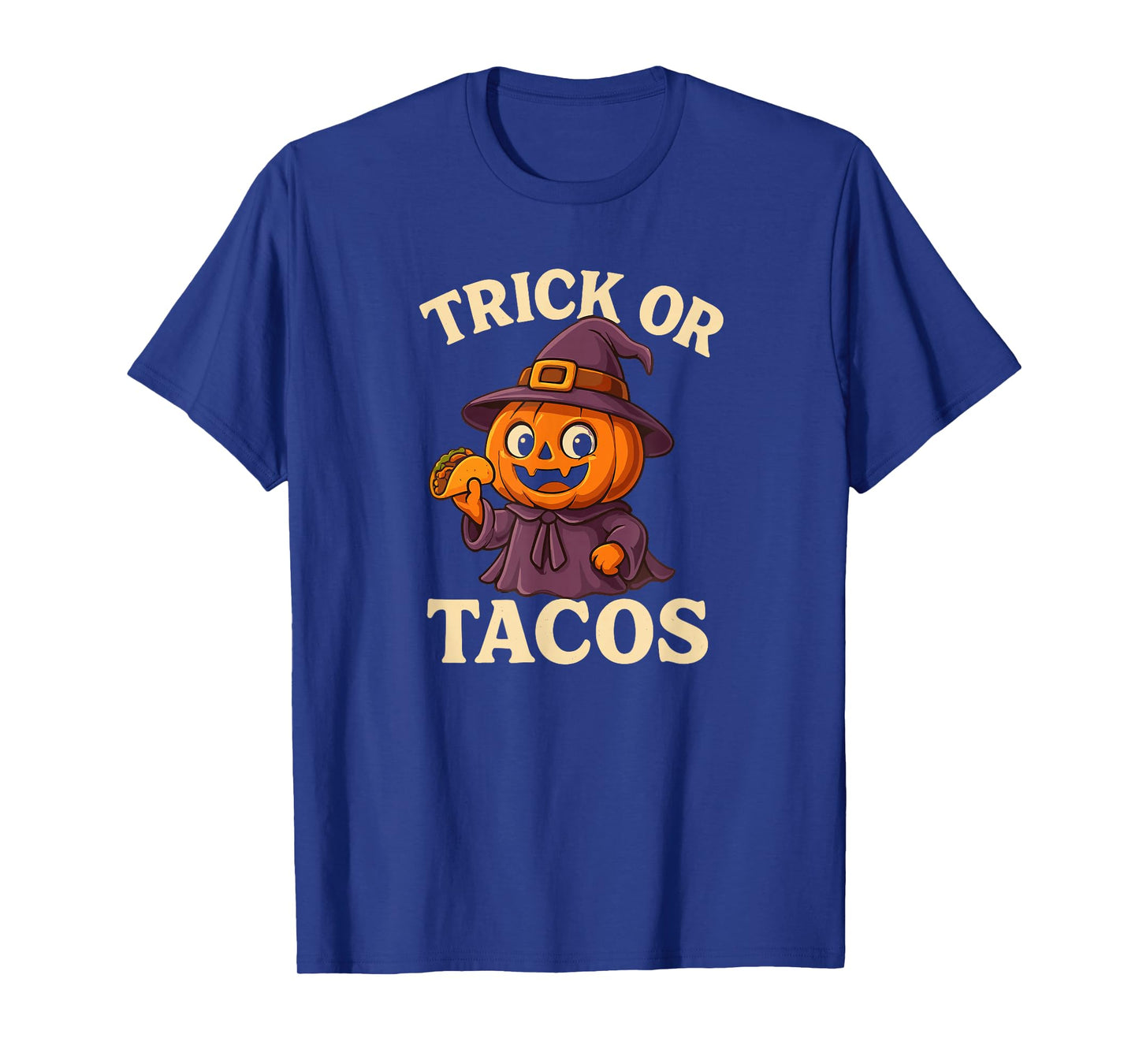 Trick Or Tacos Funny Halloween Design Men Women Girls Kids T-Shirt