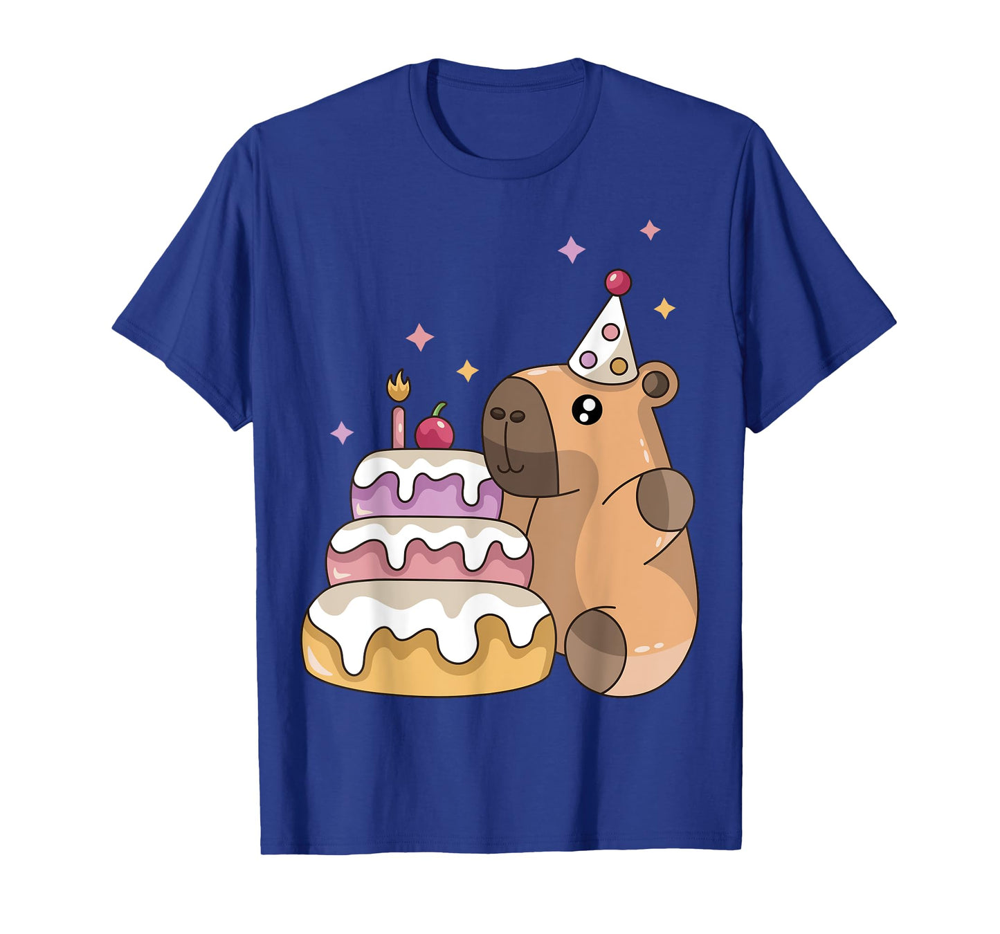 Capybara Cake Happy Birthday Animal Rodent Boy Girl Kid T-Shirt