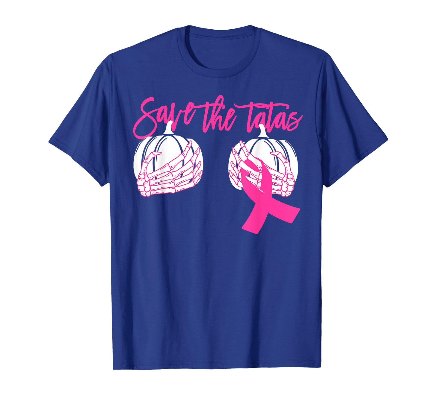 Save The Tatas Pumpkin Women Breast Cancer Awareness T-Shirt