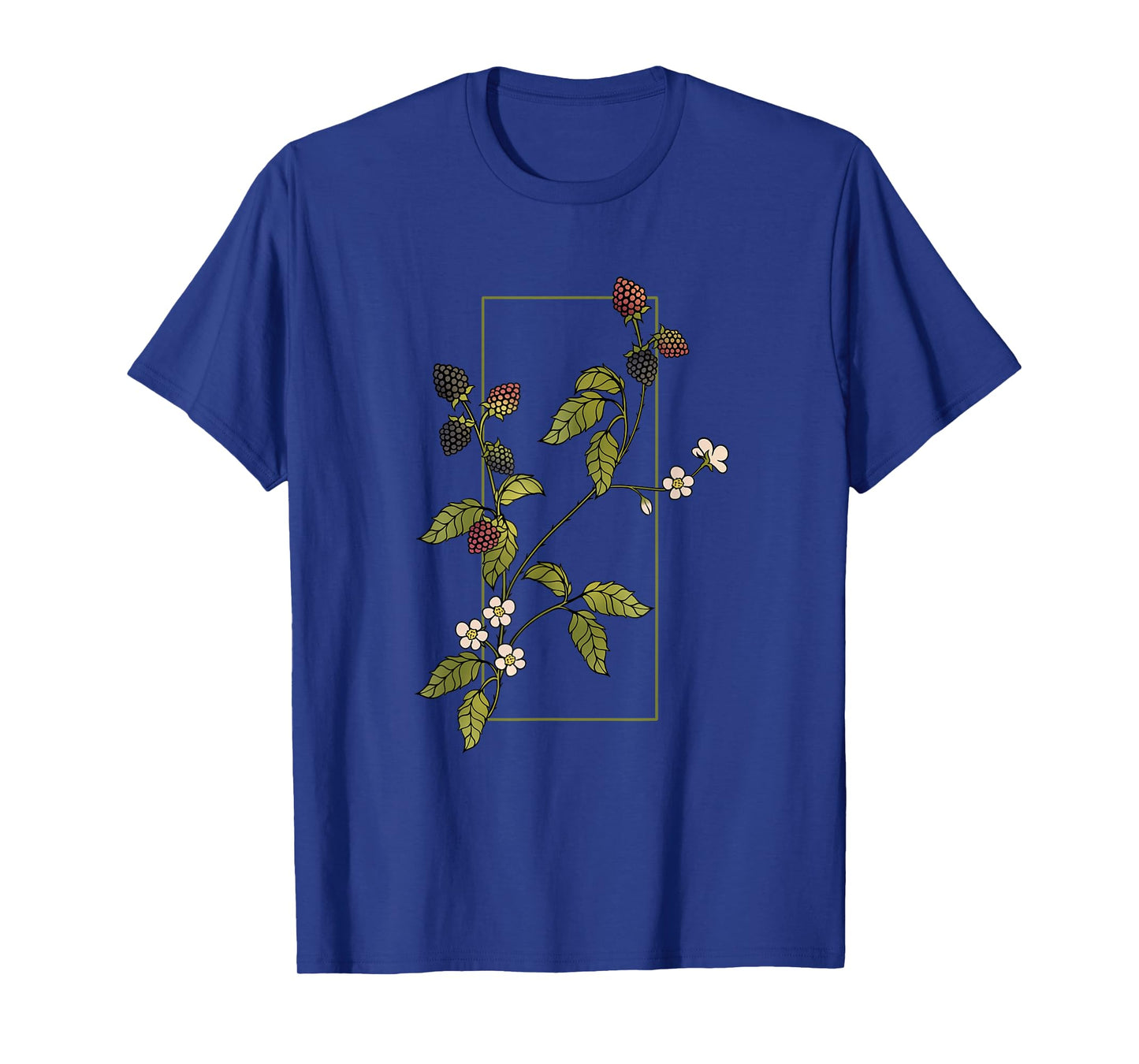 Blackberries Branch with Leaves and Blossoms T-Shirt