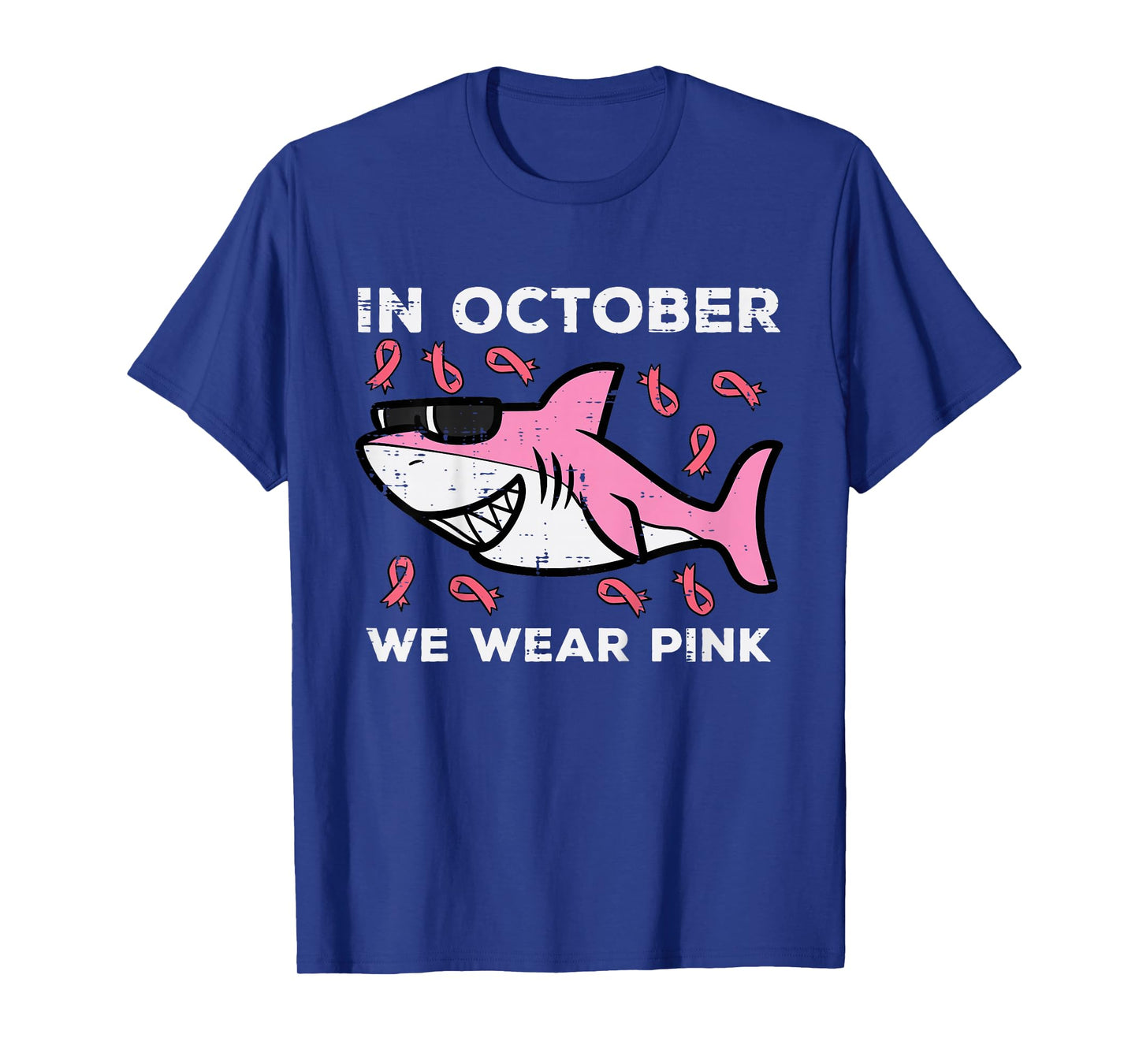 Kids Breast Cancer Shark October We Wear Pink Toddler Boys Kids T-Shirt