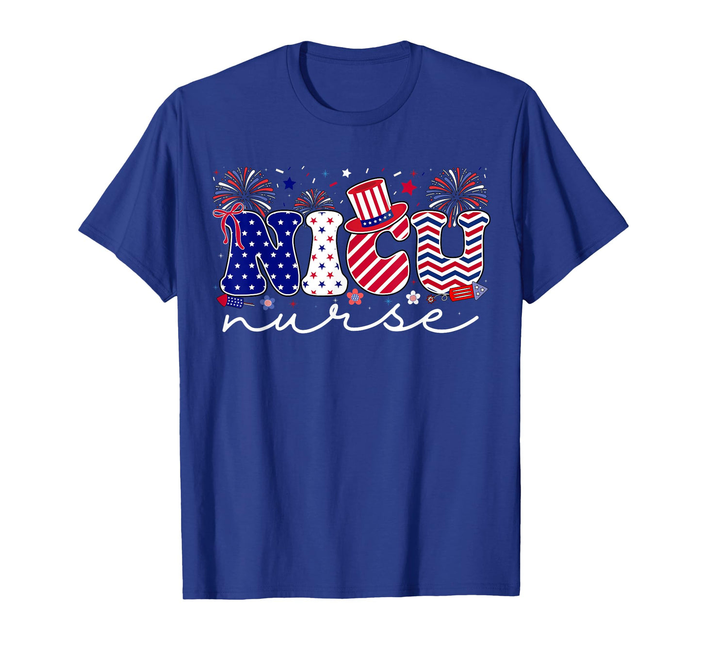 NICU Nurse 4th Of July American Flag Patriotic Nicu Nurse T-Shirt