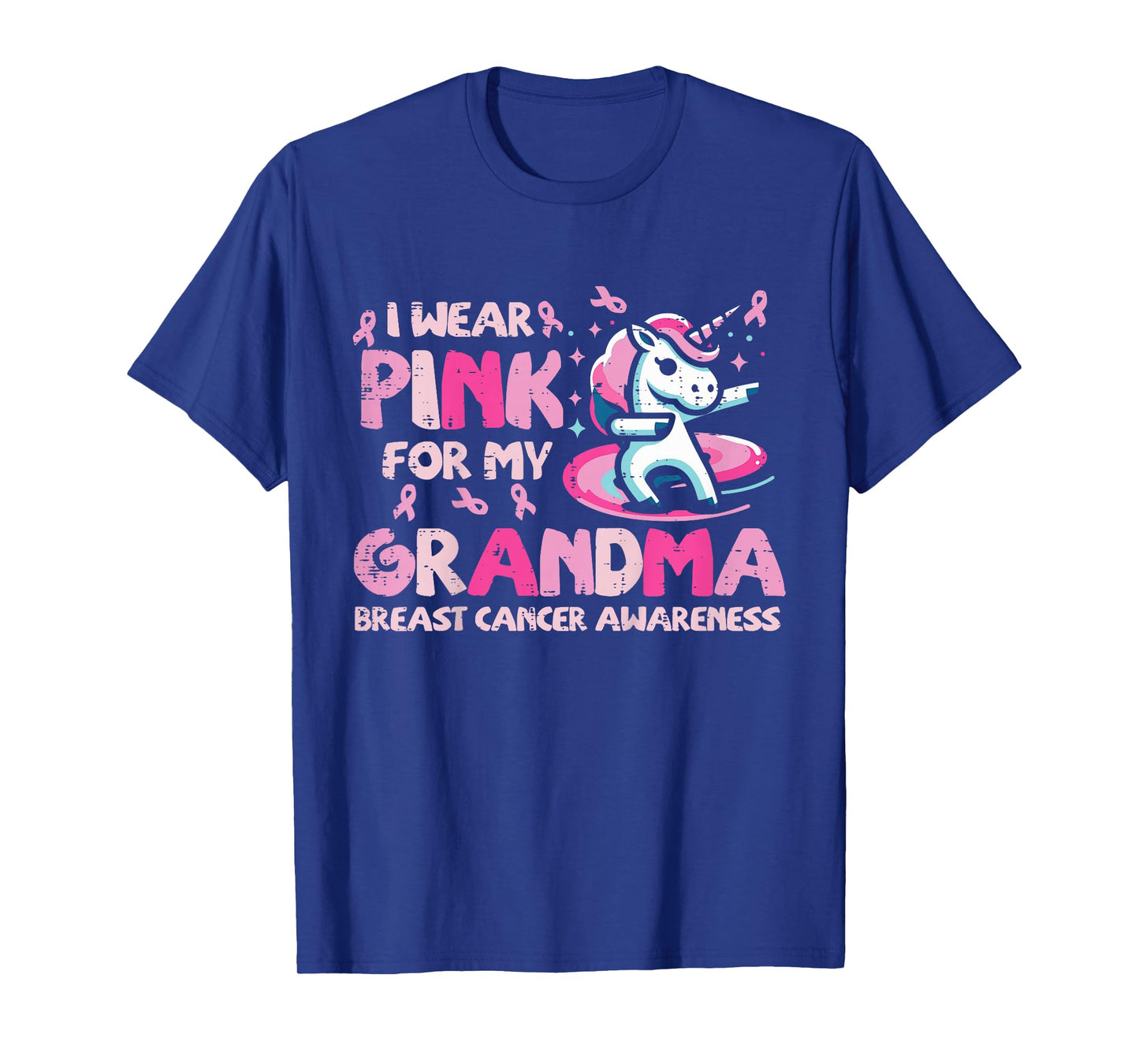 Kids Breast Cancer Unicorn Pink For Grandma Awareness Girls Kids T-Shirt