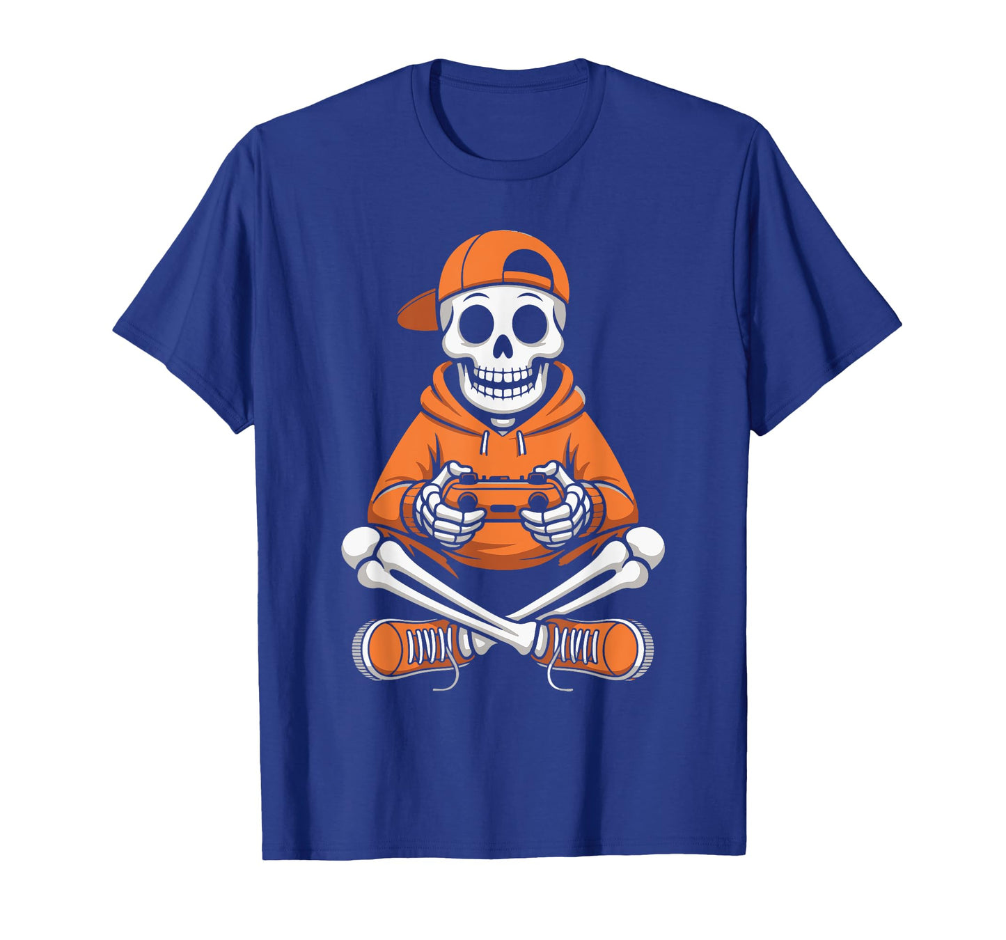 Scary Skeleton Gamer Funny Halloween Boys Kids Video Gaming T-Shirt