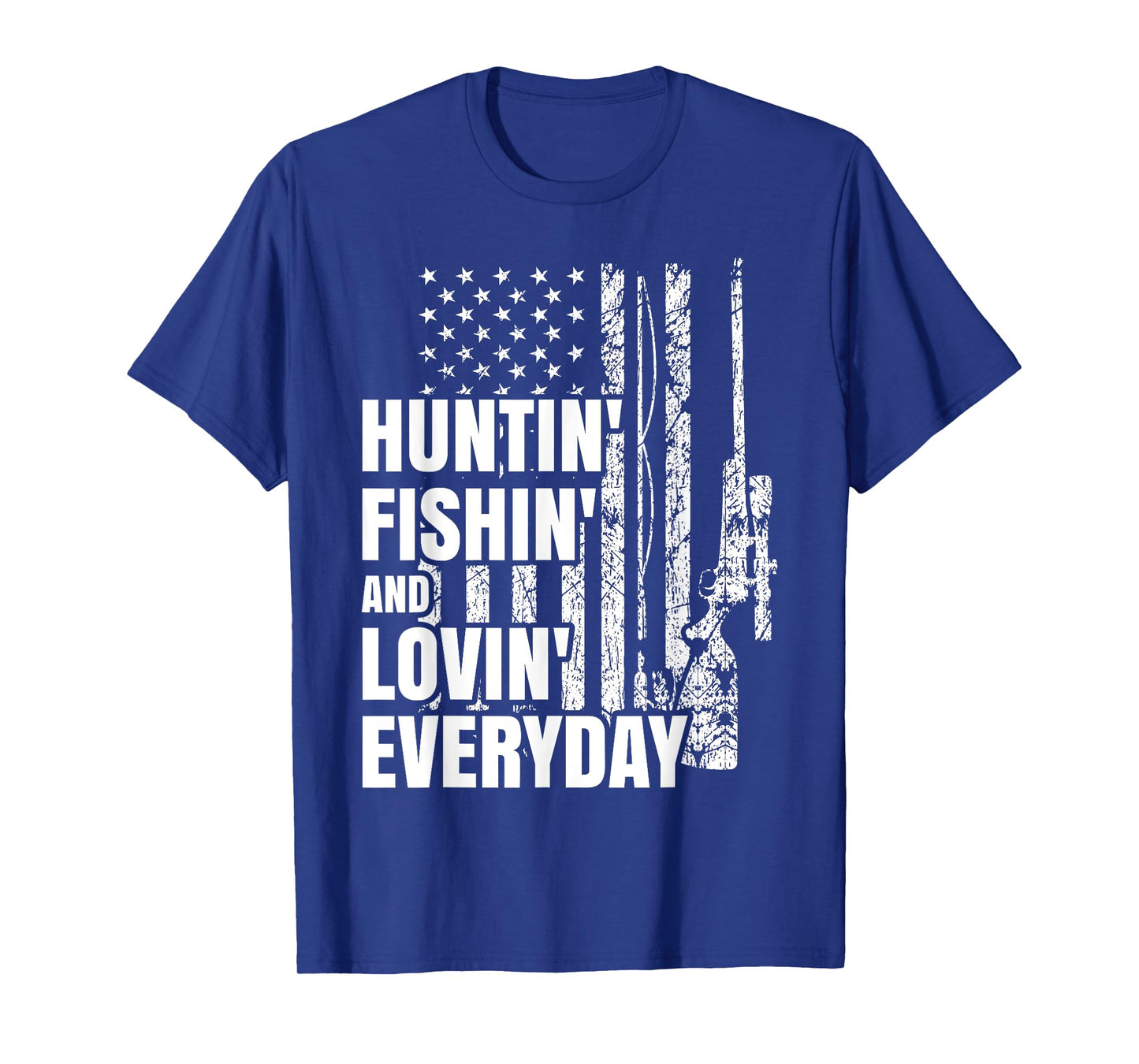 Hunting Fishing Loving Everyday American Deer Hunter Patriot T-Shirt