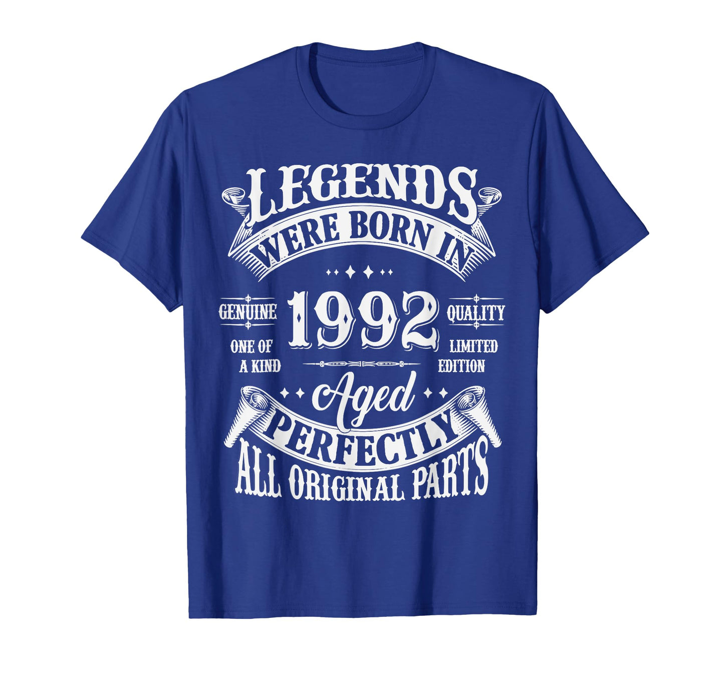 33rd Birthday Tee 33 Years Old Vintage Legends Born In 1992 T-Shirt