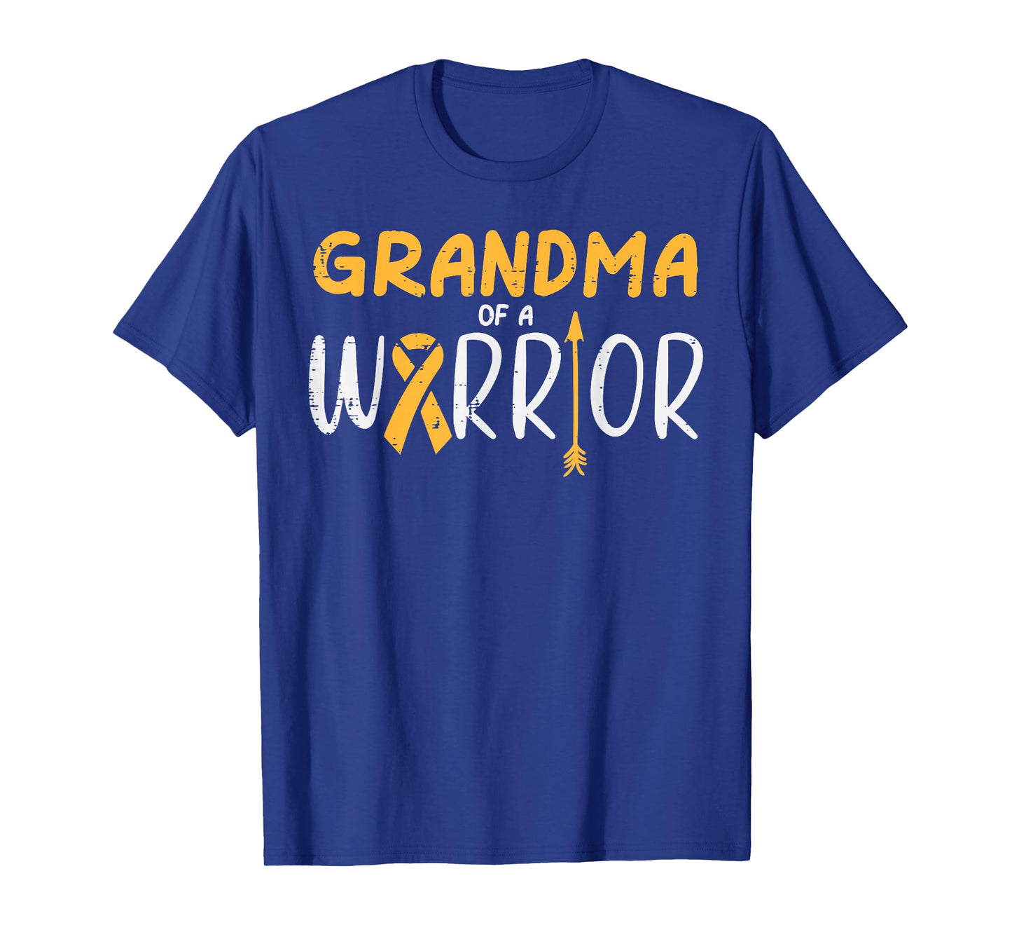 Grandma Of Warrior Childhood Cancer Ribbon Awareness Family T-Shirt