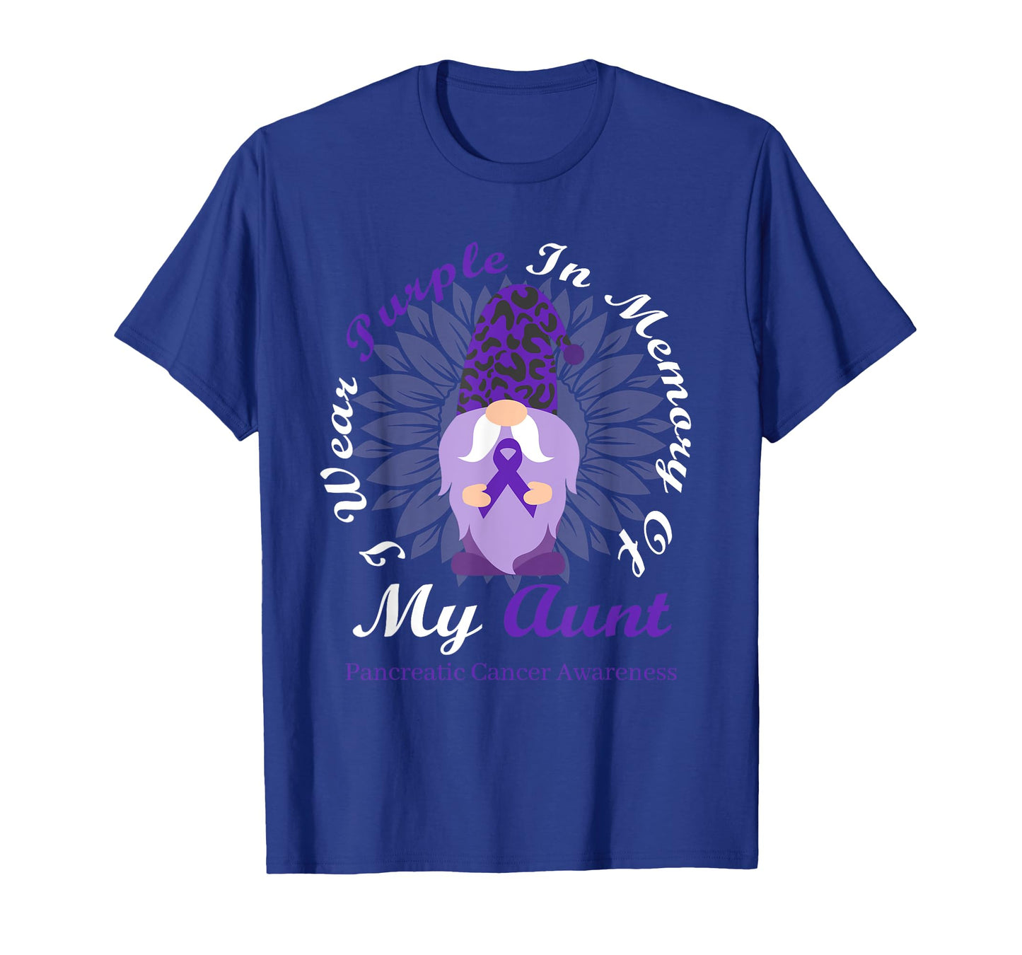 I Wear Purple In Memory Of My Aunt Pancreatic Cancer T-Shirt
