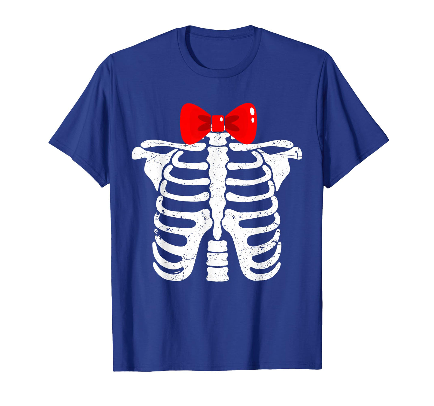Cute Skeleton Costume Red Ribbon Tie for Girls Women T-Shirt