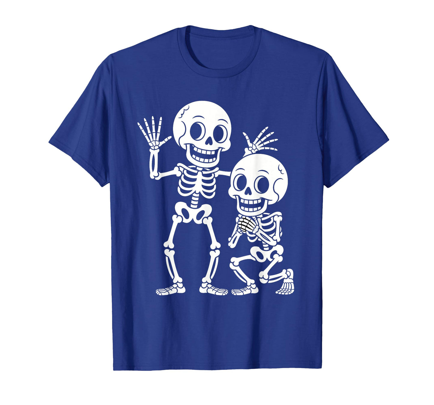 Funny Cartoon Skeleton Duo Halloween Spooky Characters T-Shirt