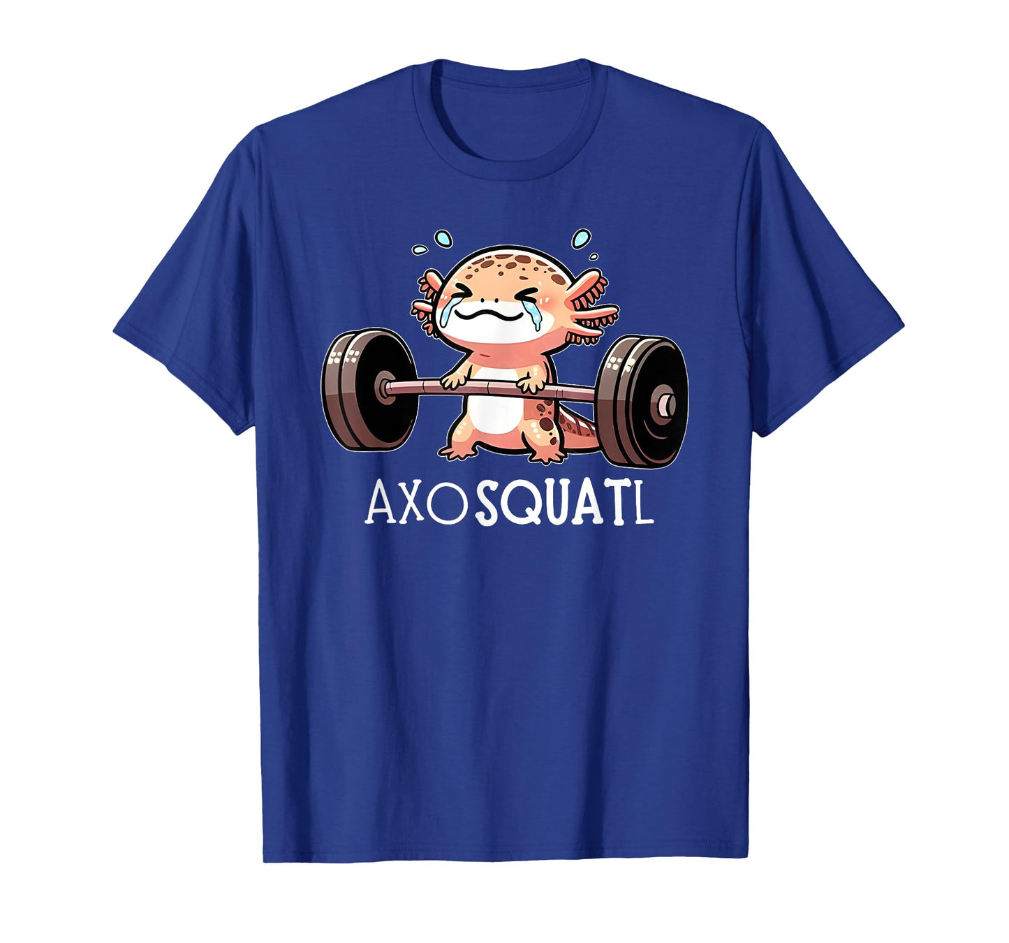 axolotl kawaii weightlifting fitness workout funny axosquatl T-Shirt