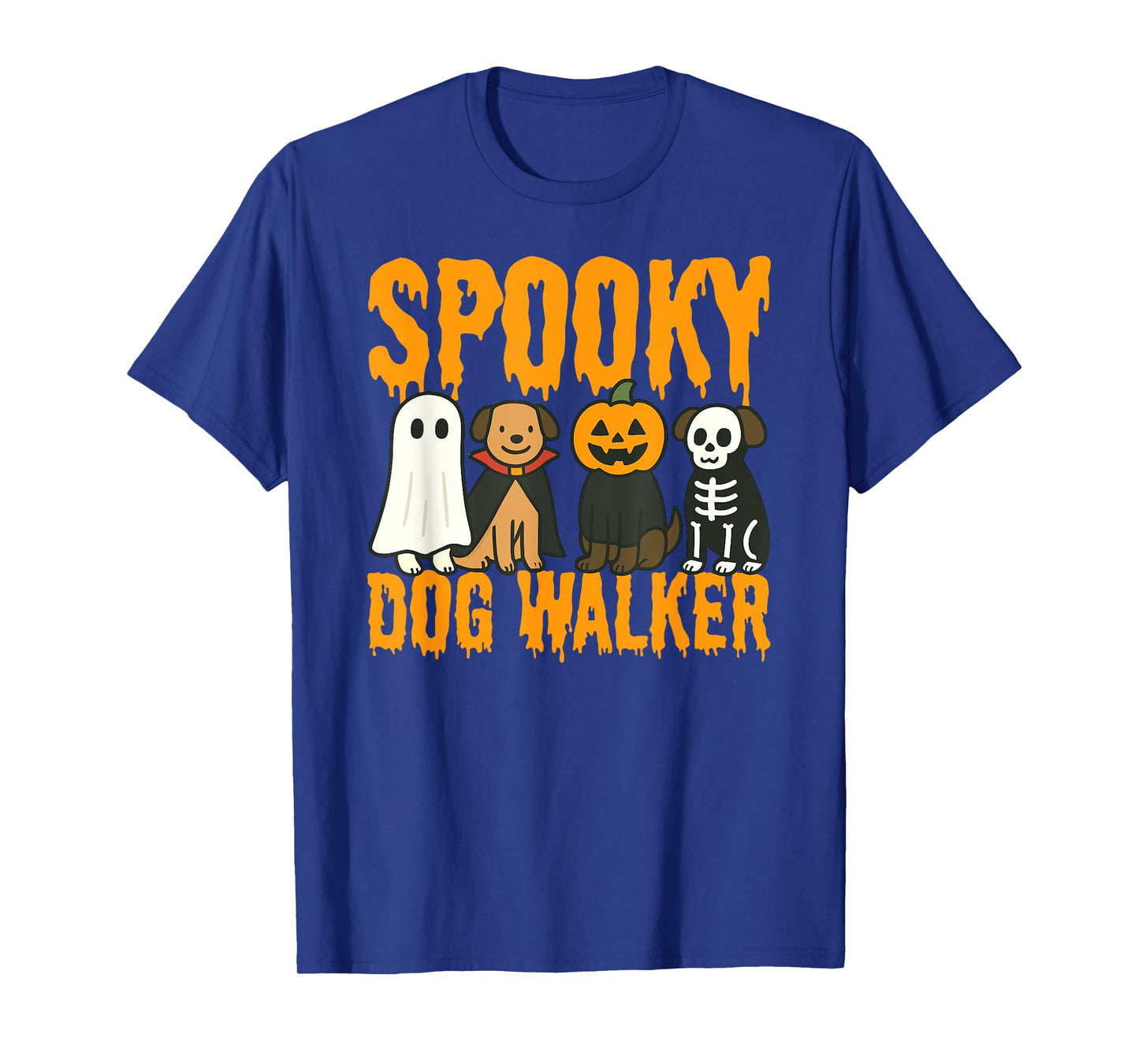 Spooky Dog Walker Halloween Costume Design T-Shirt