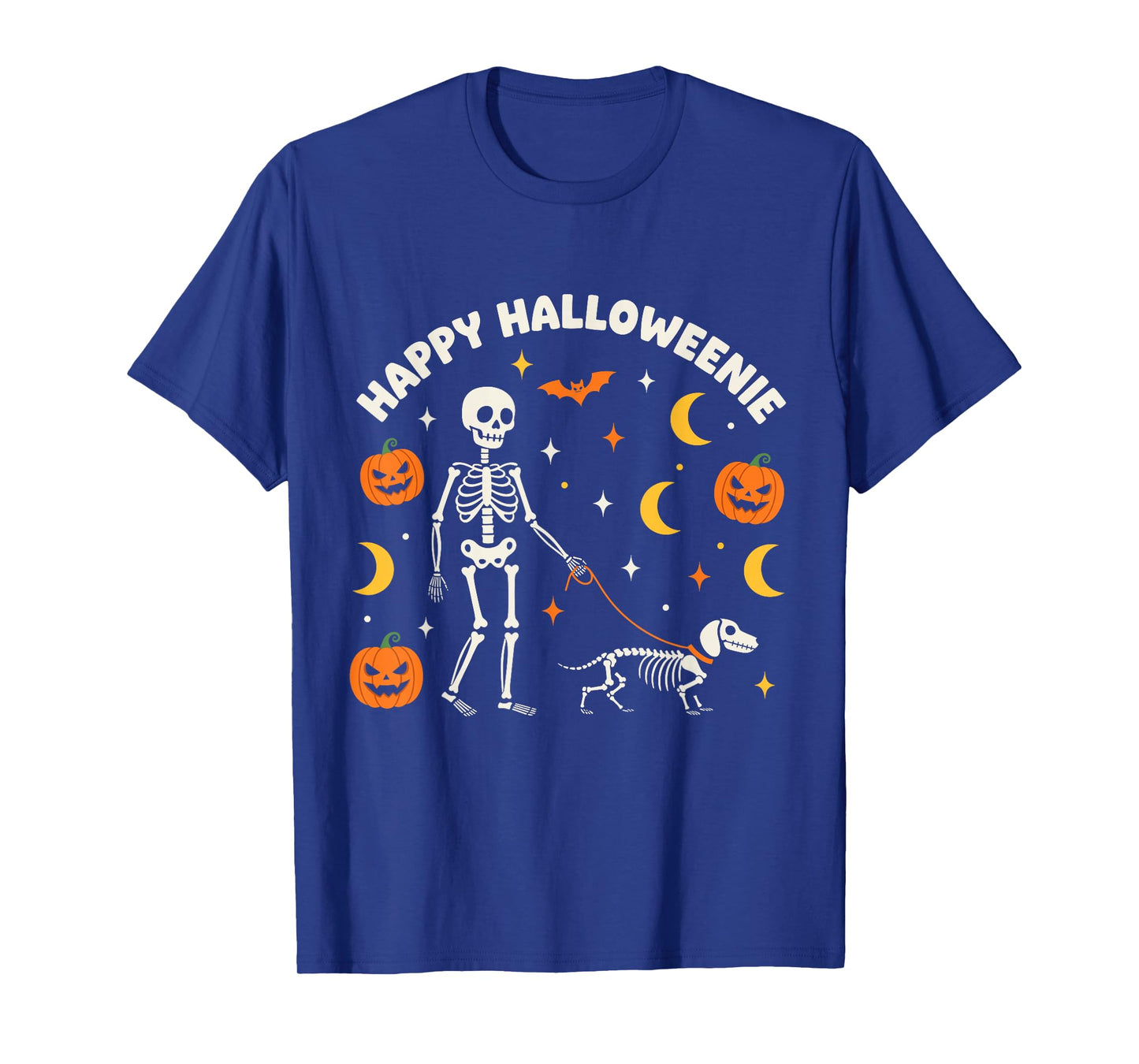 Happy Halloweenie Funny Halloween Skeleton Dachshund Dog T-Shirt