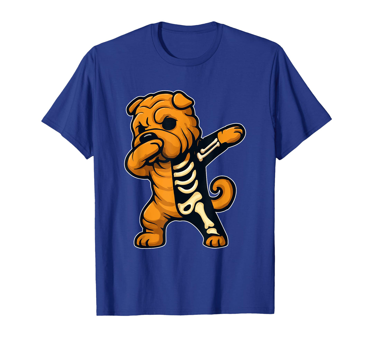 Dabbing Shar Pei Half Skeleton Halloween Costume Owner Lover T-Shirt