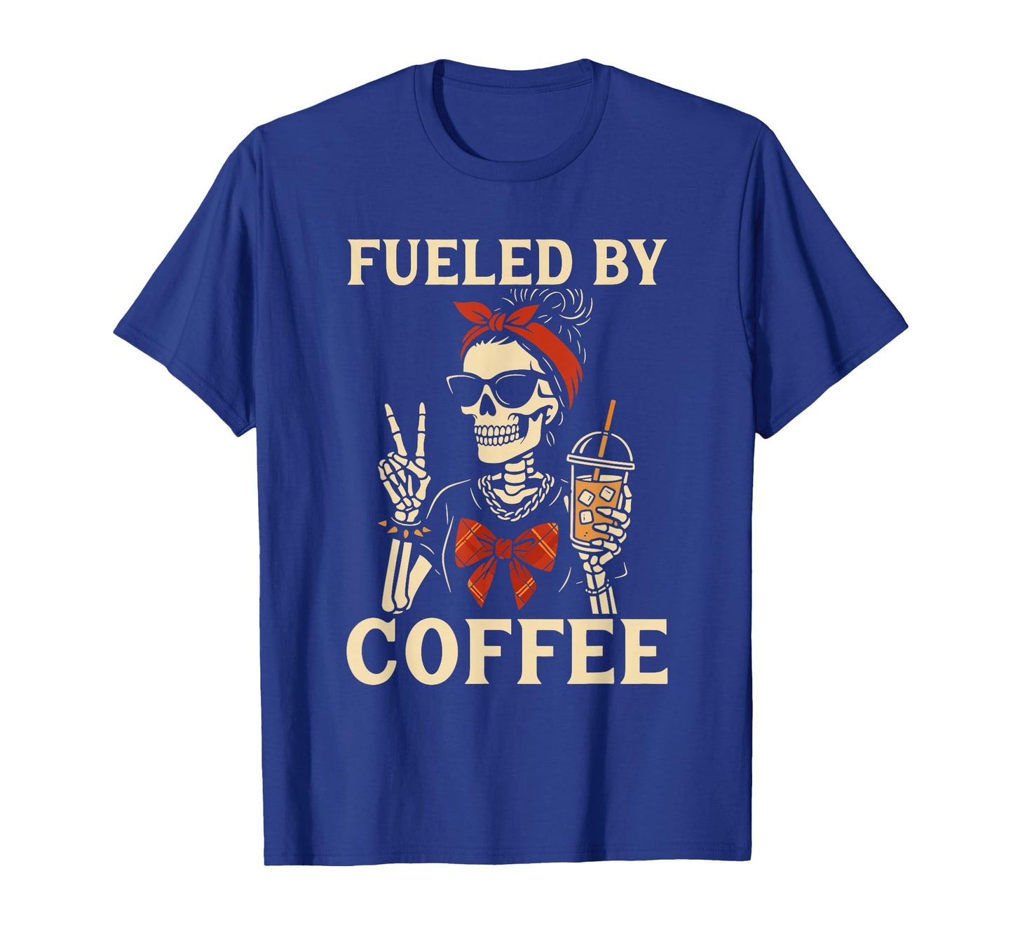 Funny Skeleton Girl Coffee Lover Caffeine Halloween T-Shirt