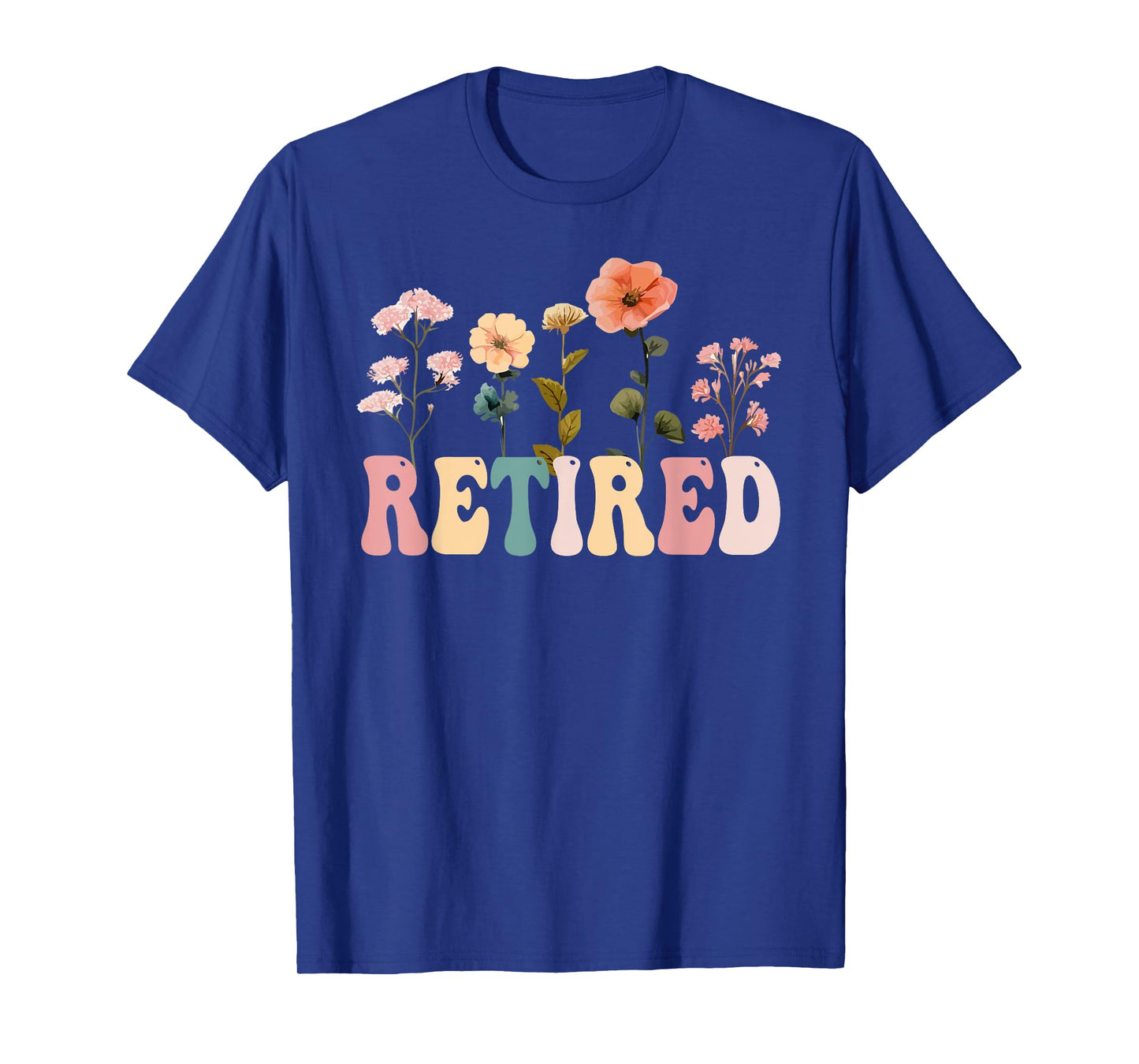 Retired Floral Letters Design Retirement Gifts Women T-Shirt