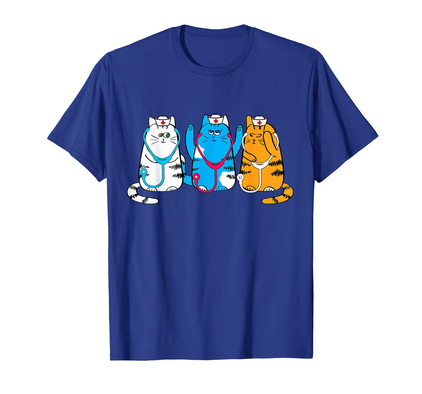 Nurse Cats Cute Nurse Practitioners with Stethoscope Art T-Shirt