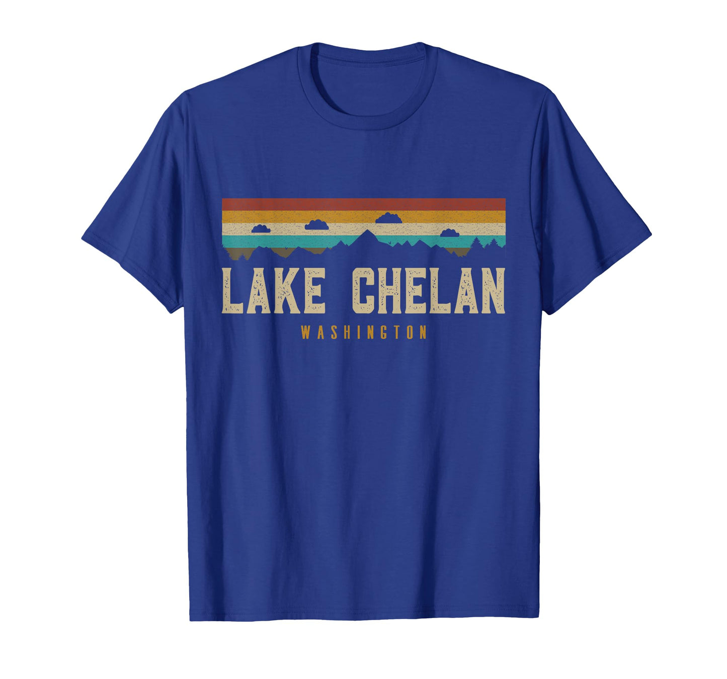 Lake Chelan Vintage Mountains Hiking Camp Washington Retro T-Shirt