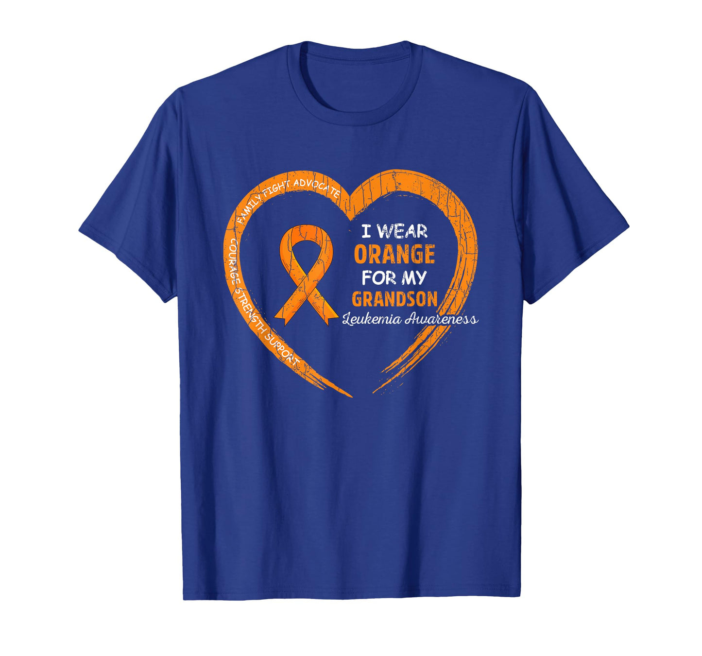 I Wear Orange For My Grandson Leukemia Awareness Graphic T-Shirt