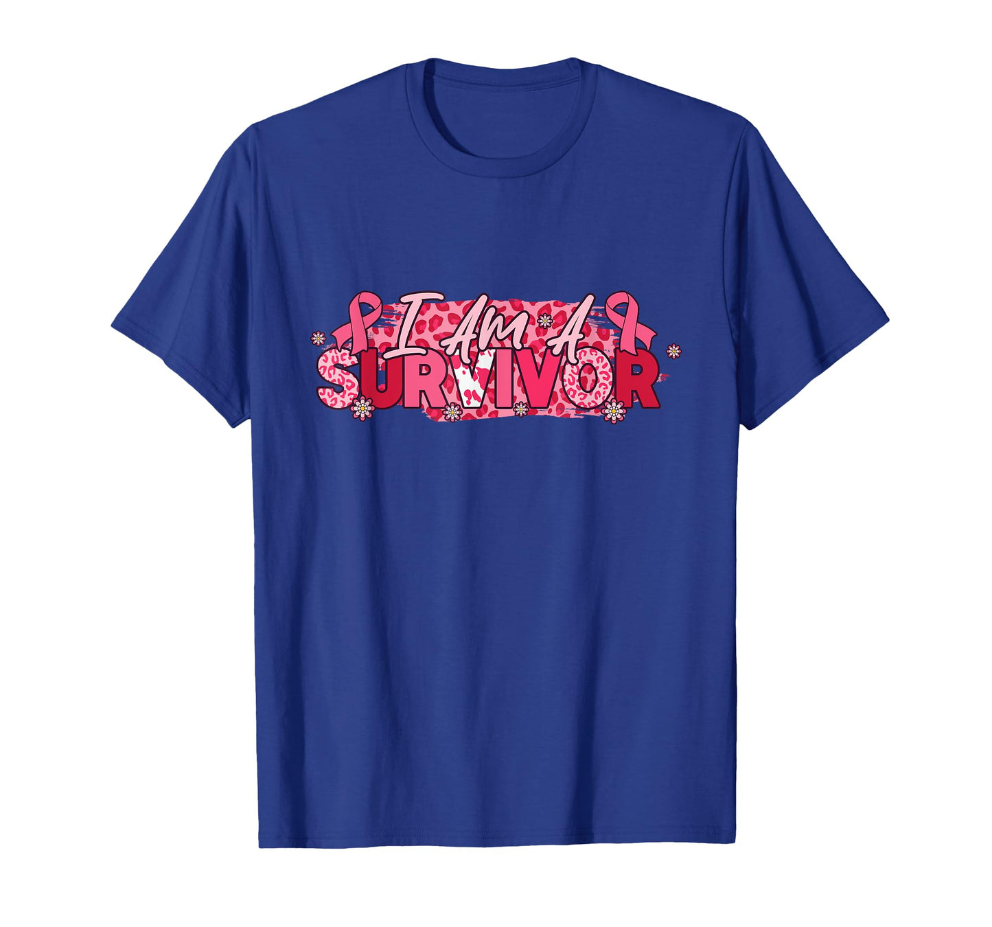 I Am A Survivor Breast Cancer Awareness Pink Ribbon Leopard T-Shirt