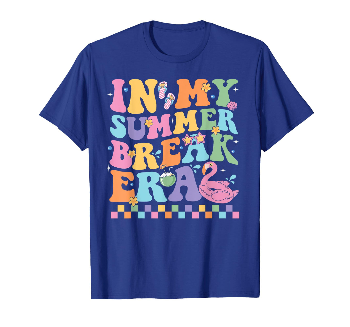 Groovy In My Summer Break Era Teacher Summer Break Vacation T-Shirt